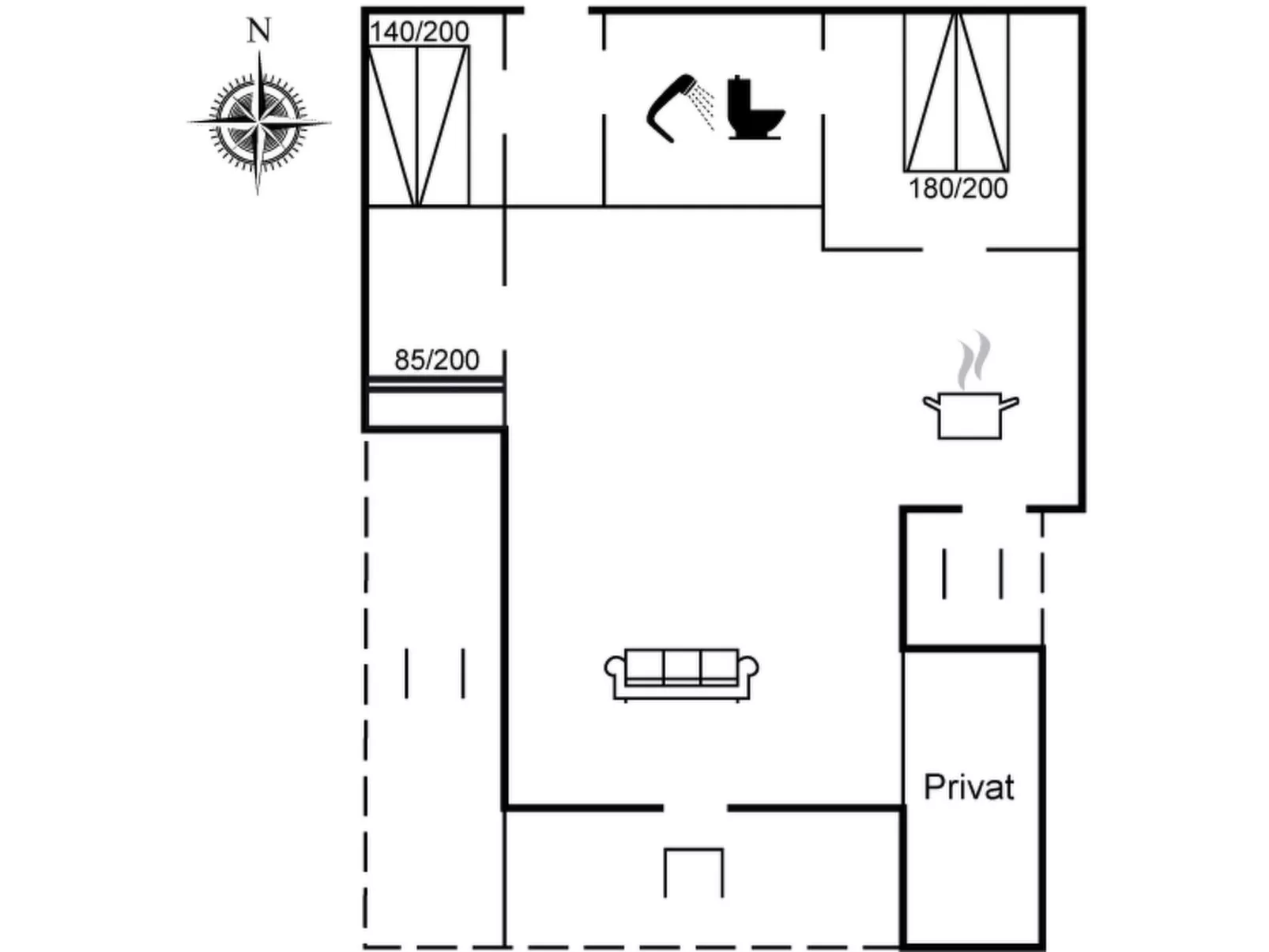 "Denahi" - 400m to the fjord