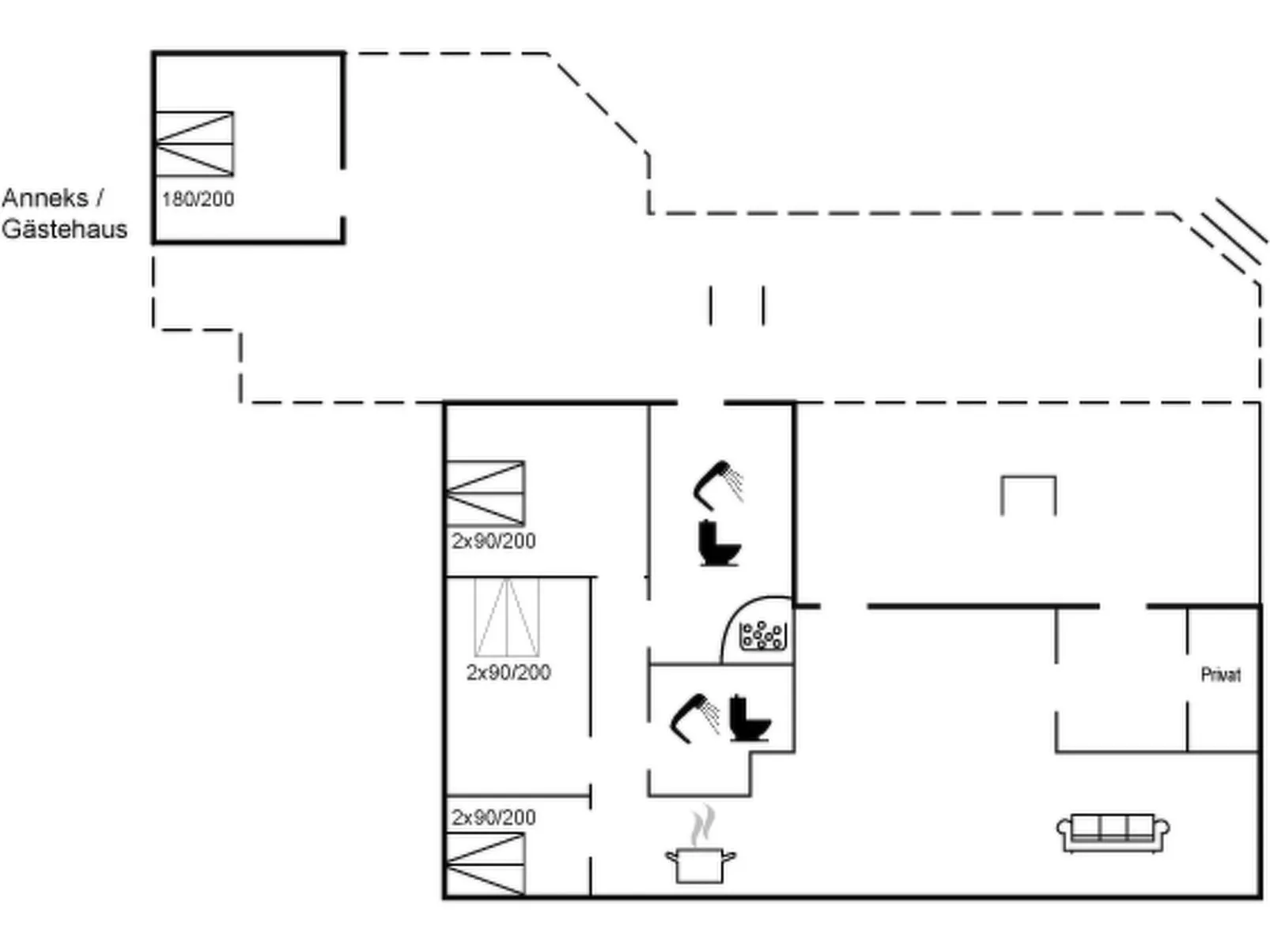 "Runhild" - 450m from the sea