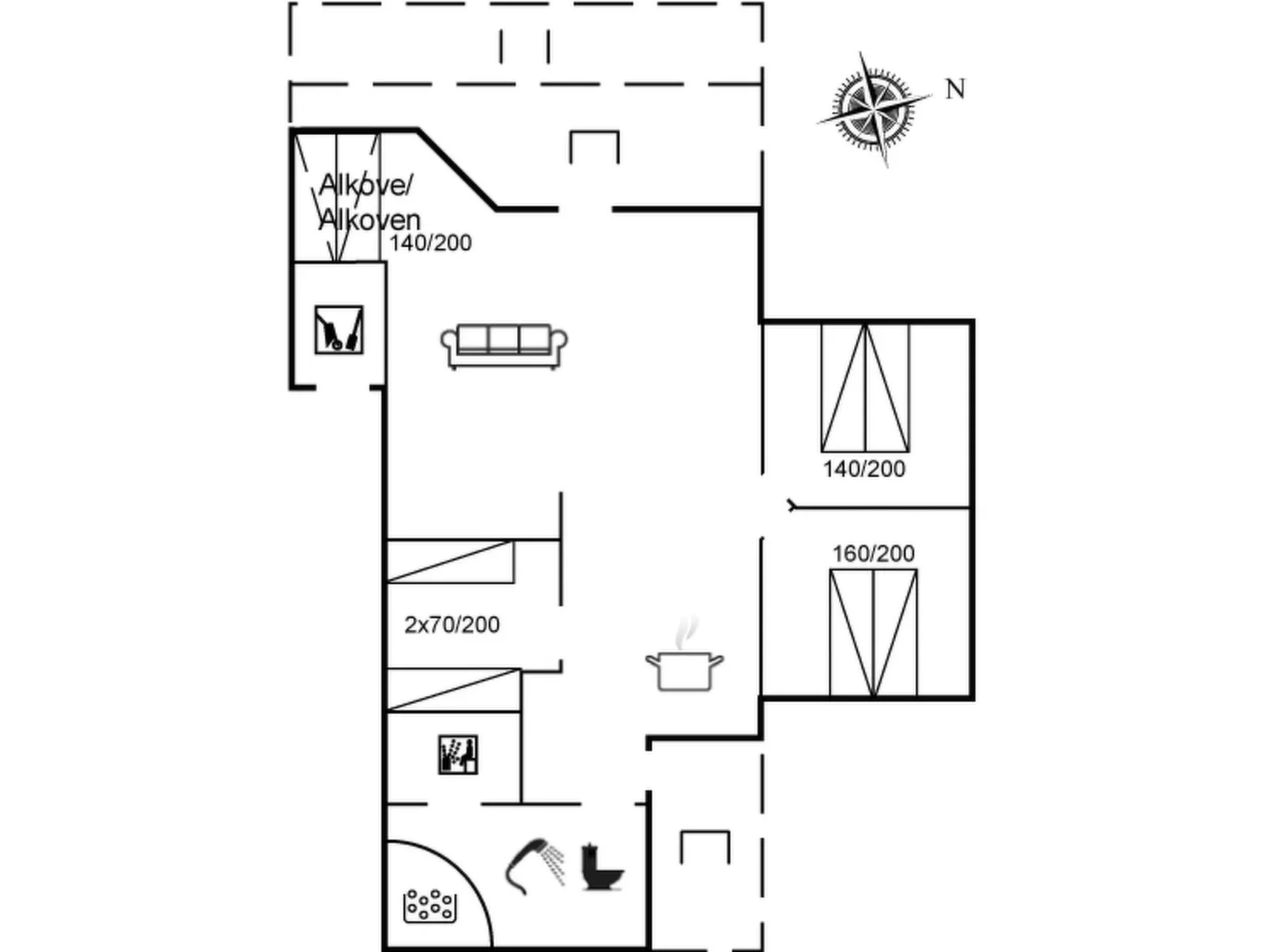 "Gunwald" - 230m from the sea