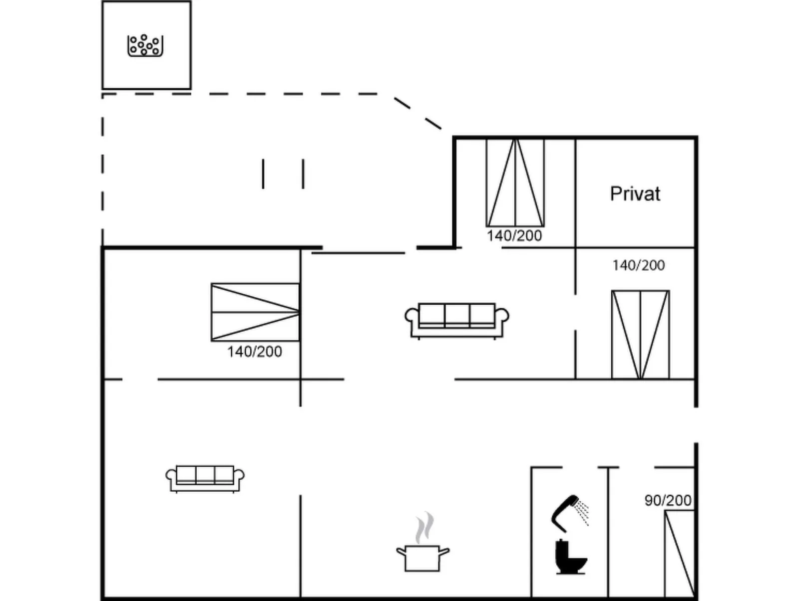 "Hjalmine" - 1.4km from the sea