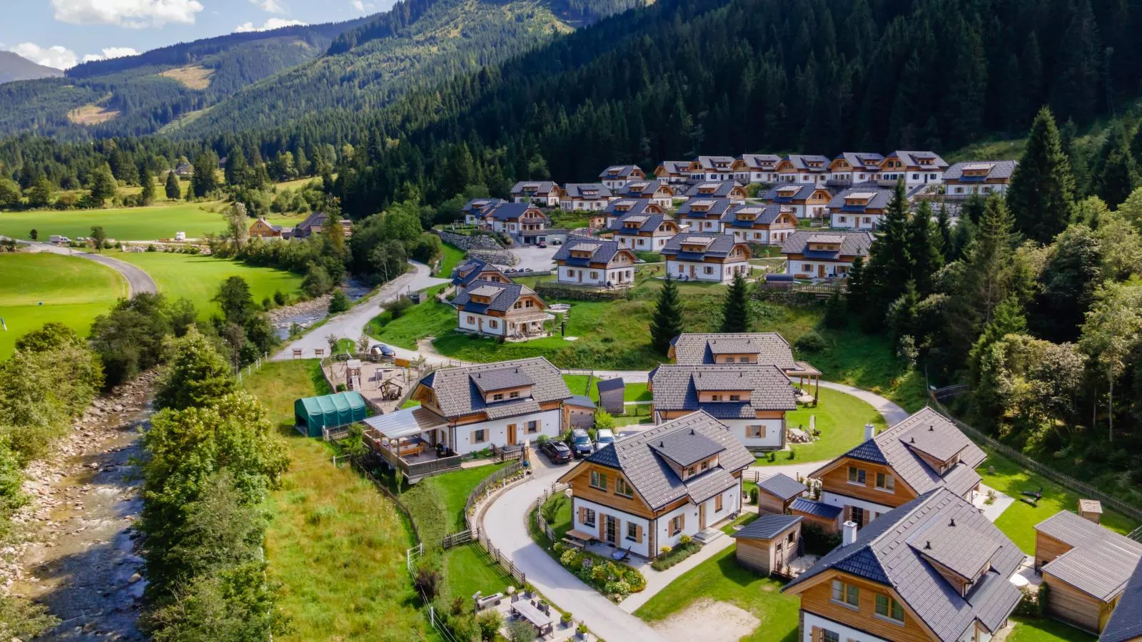 Steier Hütte-Gebiete Sommer 1 km