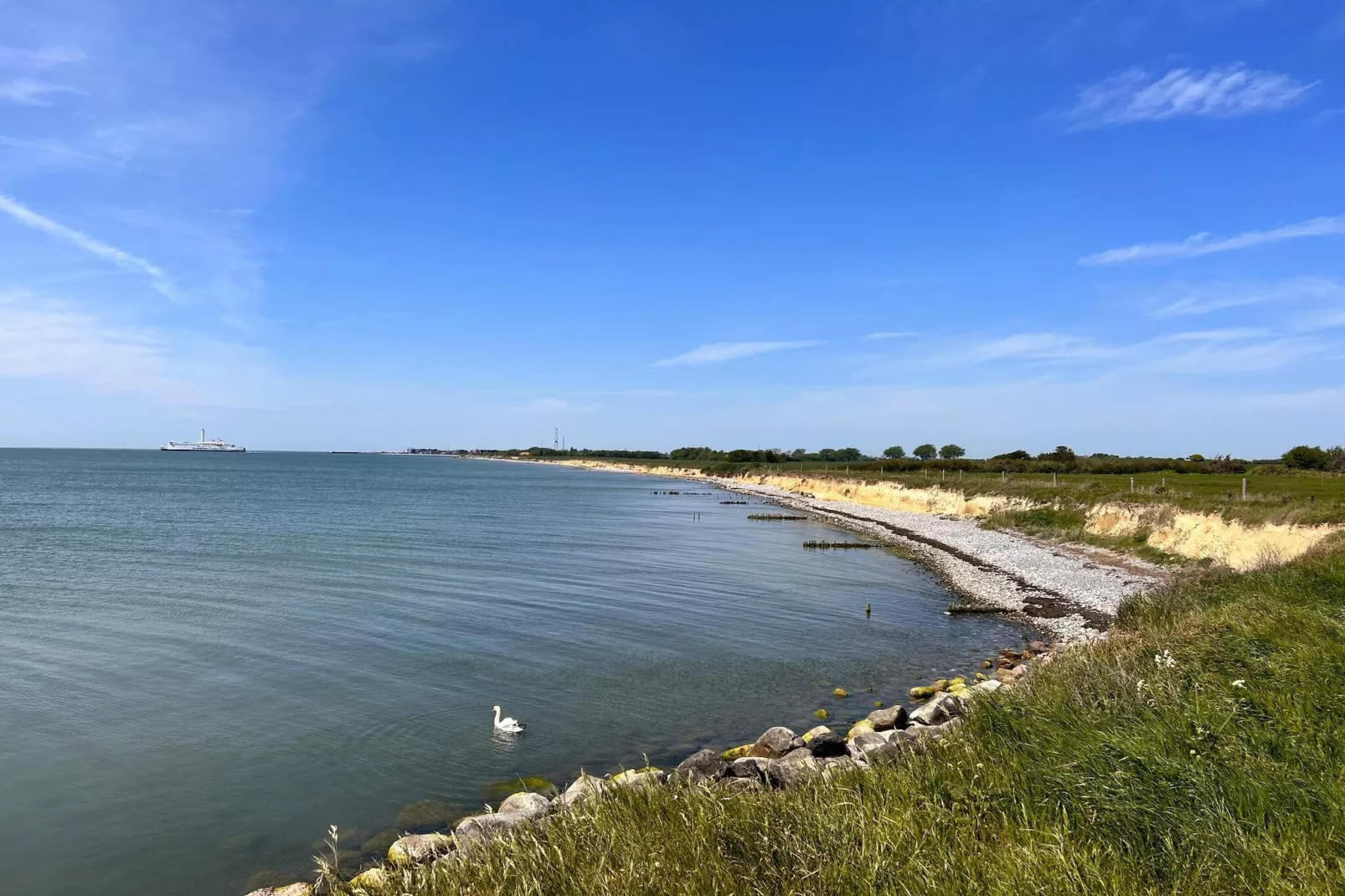 Idyllisches Reetdachhaus-Ruckzugsort-By Traum-Wasserblick