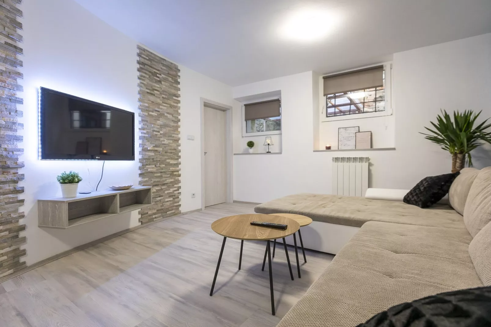 Downtown Koper Spacious Apartment with Balcony - Two Bedroom Apartment with Balcony-Living room