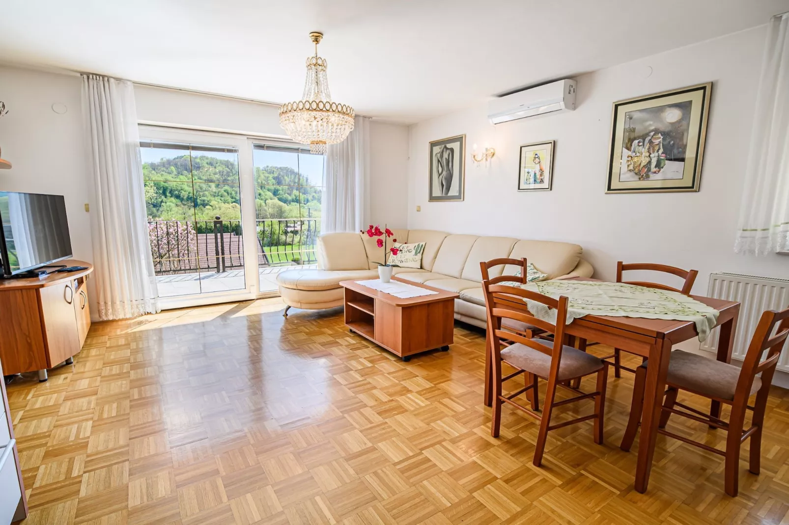 Sunny and Spacious Apartments with Terrace near Water Park - One Bedroom Apartment with Terrace-Living room