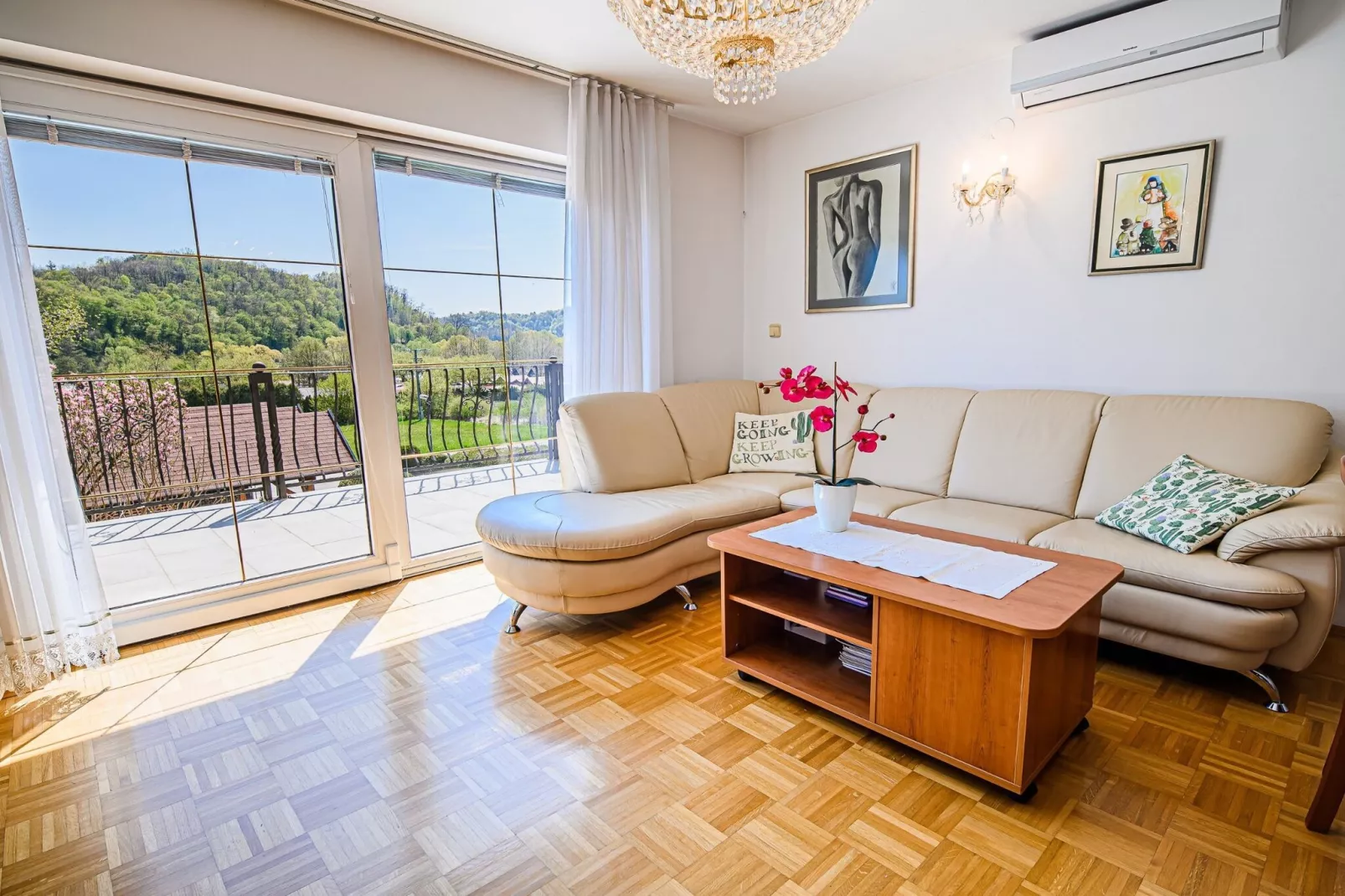 Sunny and Spacious Apartments with Terrace near Water Park - One Bedroom Apartment with Terrace-Living room