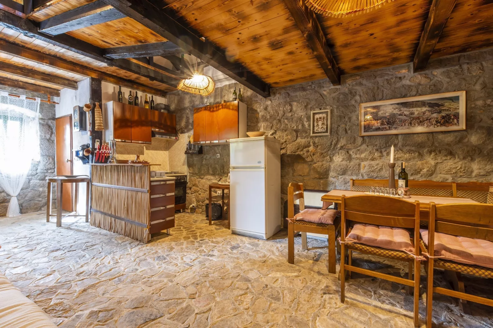 Rustical Resort Kokorići with Shared Outdoor Swimming Pool - One Bedroom Apartment-Küche