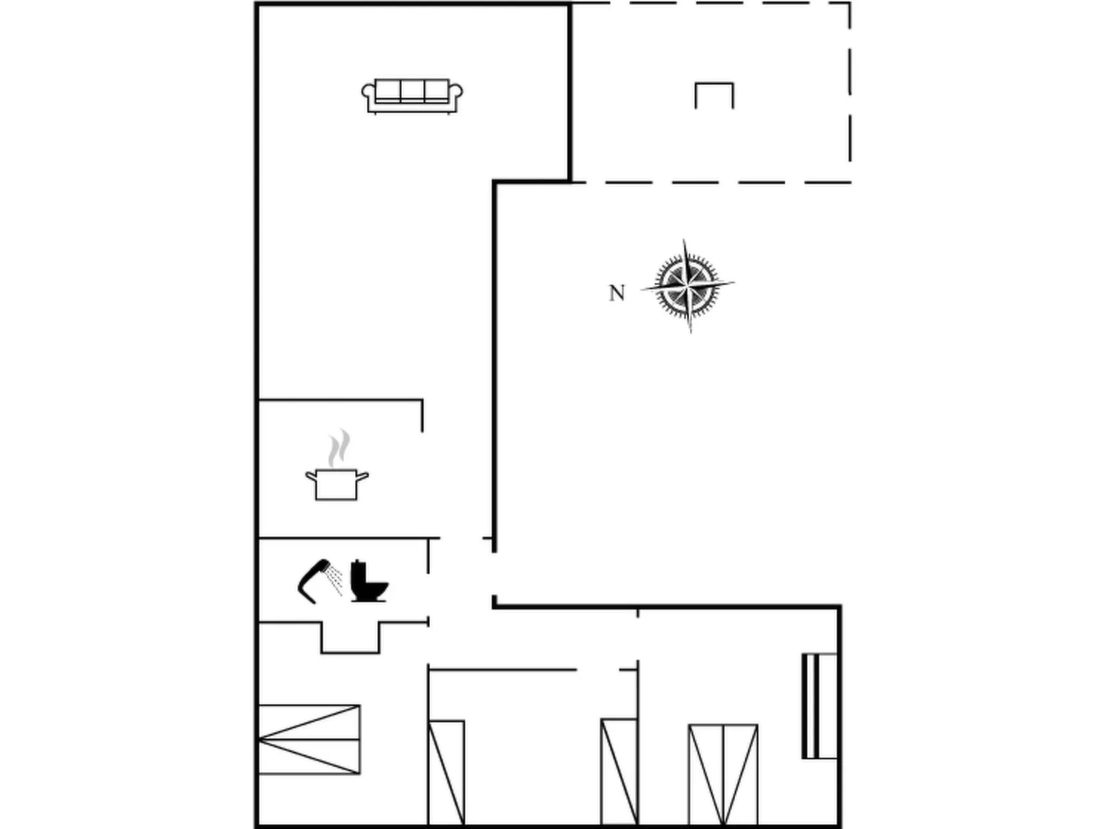 "Kiowa" - 100m from the sea-Dedans