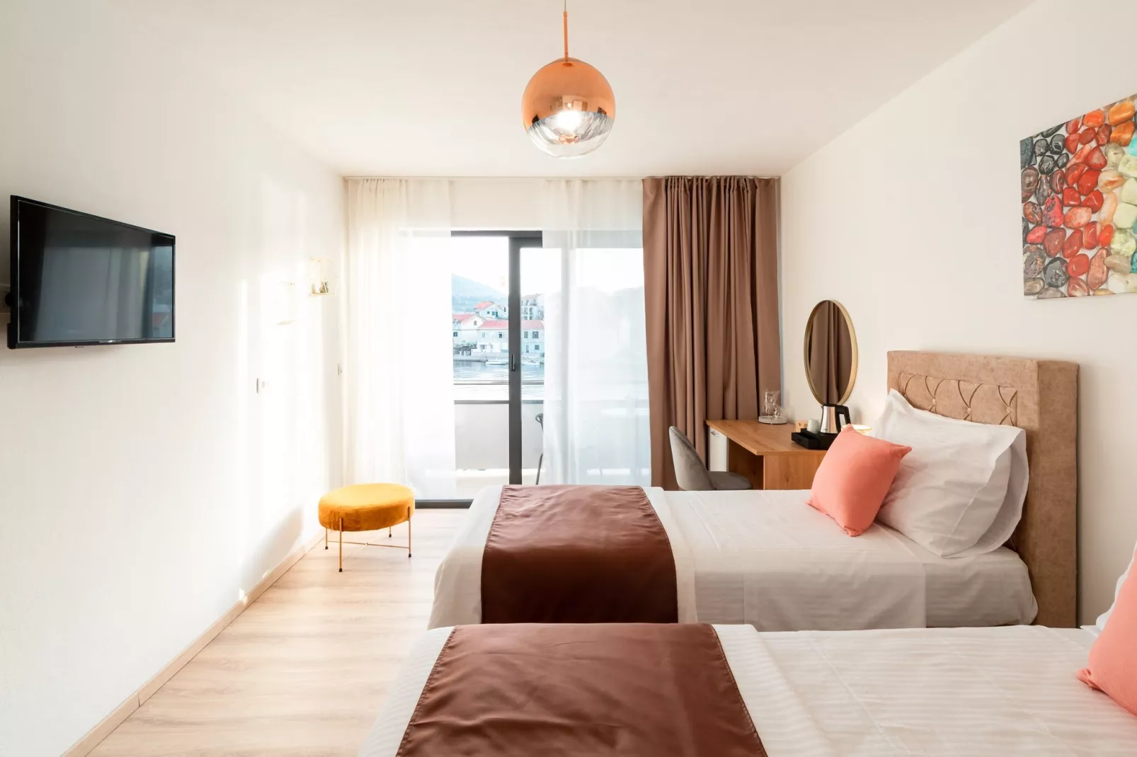 Apartments & Rooms Fisherman's Luck - Superior Twin Room with Balcony and Sea View-Bedroom