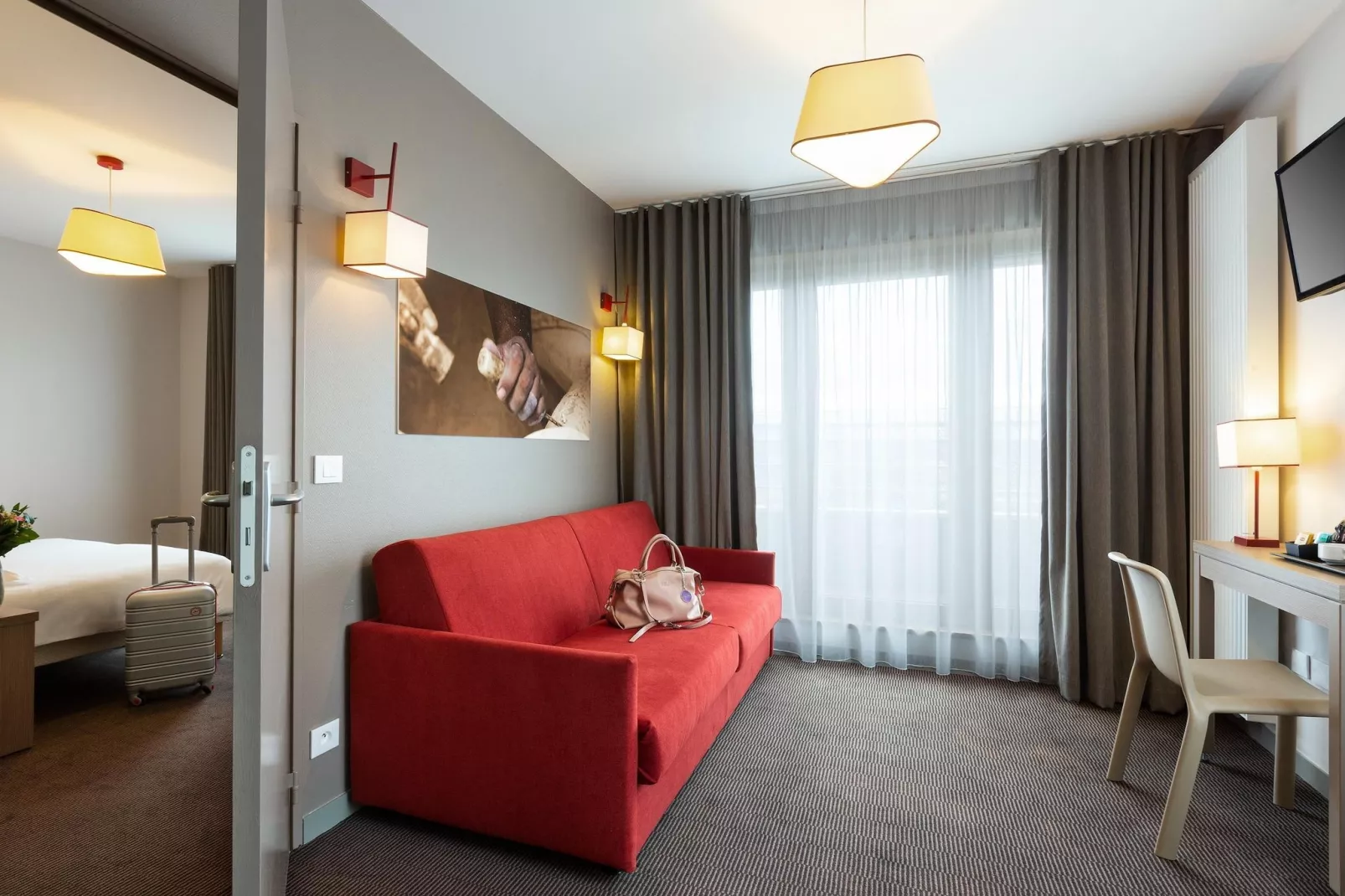 NEHÔ SUITES PORTE DE GENEVE - 1-Bedroom Apartment-Living room