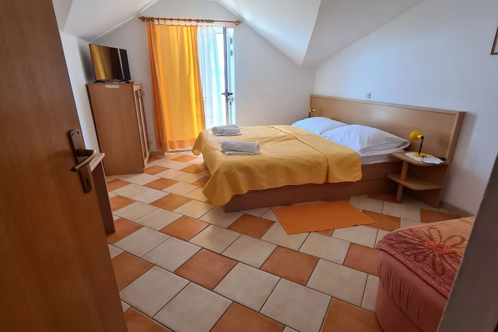 Apartments Pansion Franka 3* - Studio Apartment with Sea View - APT 1B-Bedroom