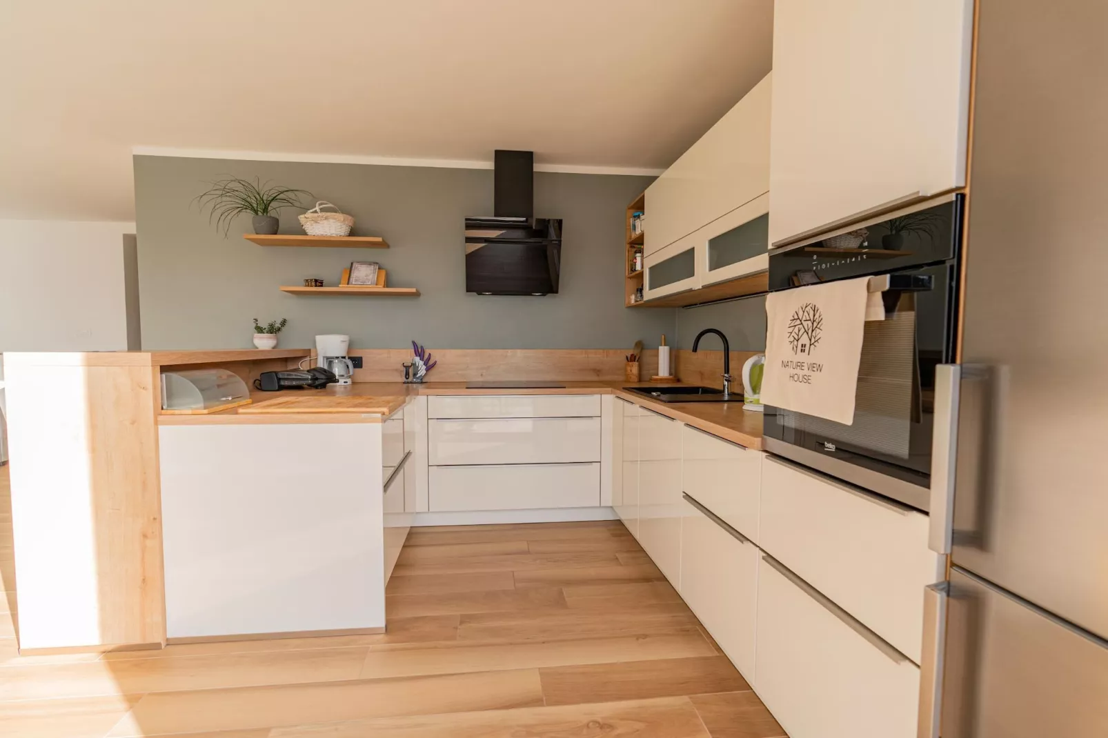 Peaceful Oasis in Nature Holiday Home with Terrace and Sauna - Three Bedroom Holiday Home with Terrace and Sauna-Kitchen