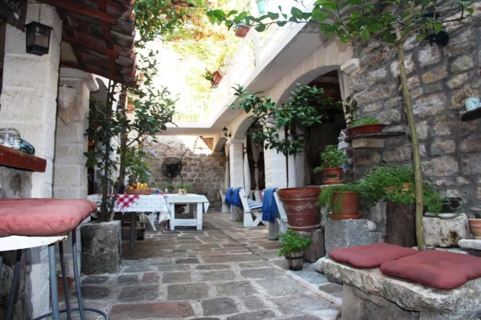 Quaint & Affordable Stay in Budva Traditional Stone House - Comfort Double Room 4-Gardens in summer