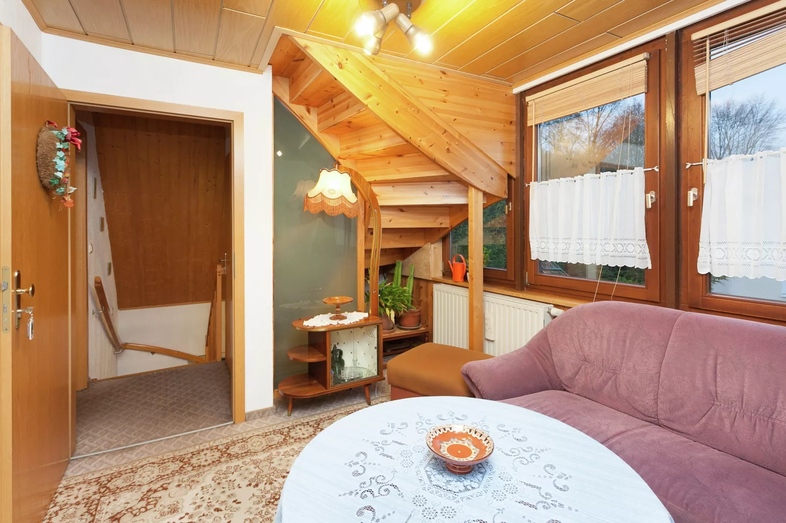 Ferienwohnung mit Kamin Am Waldrand-Wohnzimmer