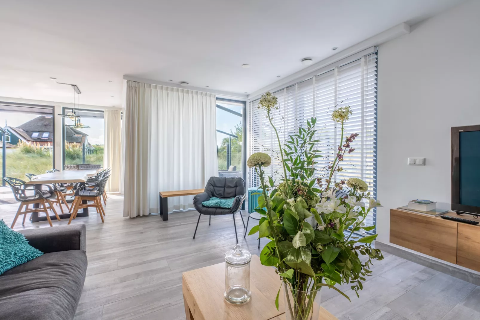 Strandvilla Hygge-Wohnzimmer