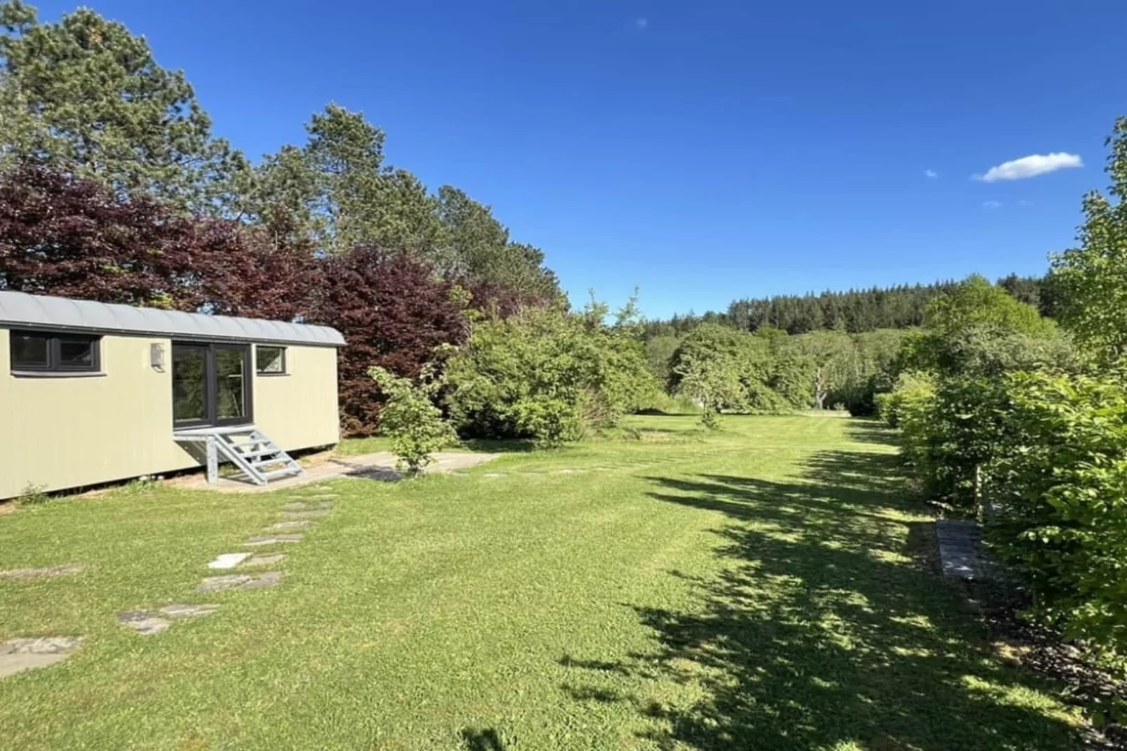 Pine Tree Tiny Cottage-Jardins en été