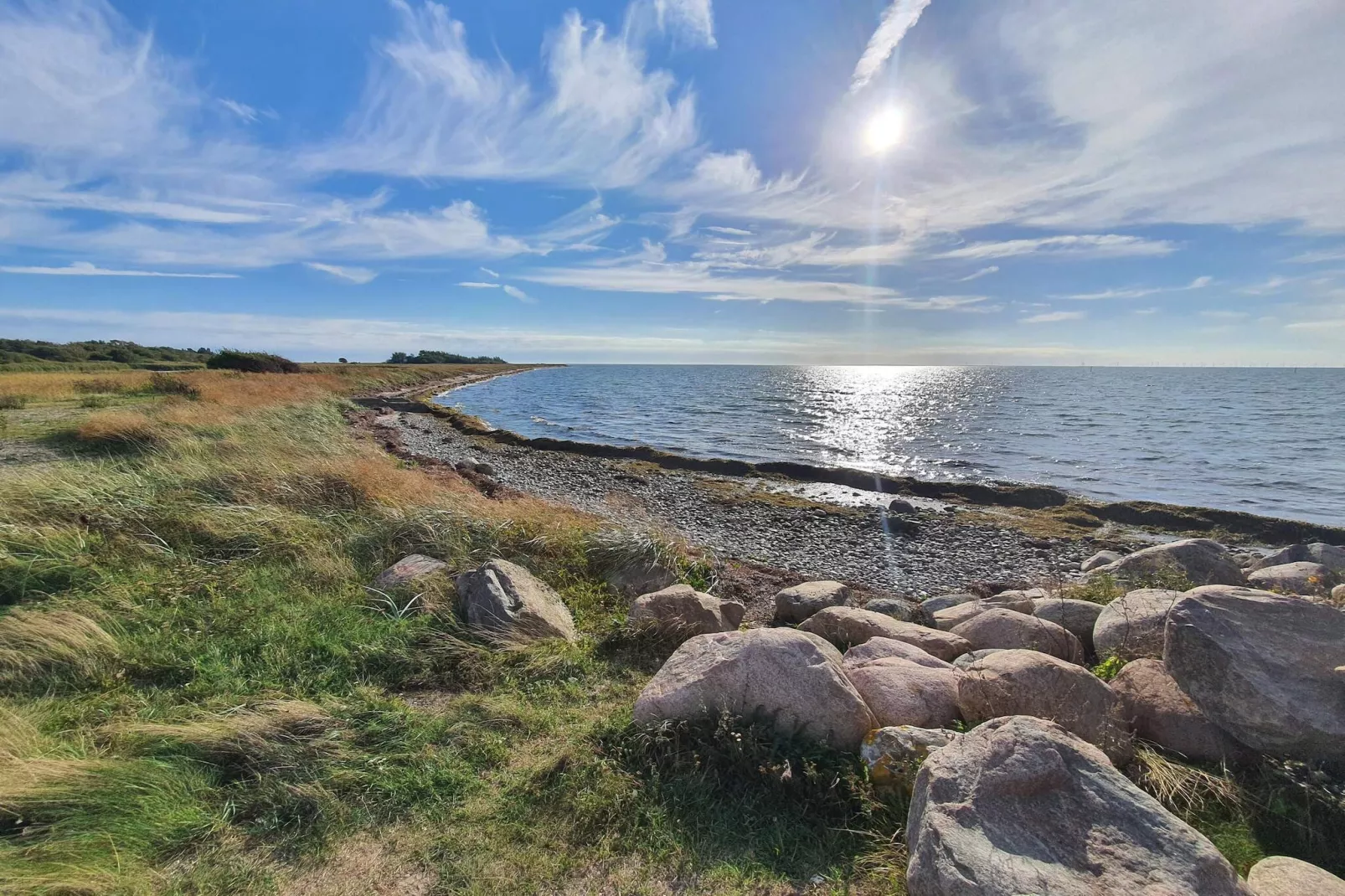 Idyllisches Reetdachhaus-Ruckzugsort-By Traum-Wasserblick