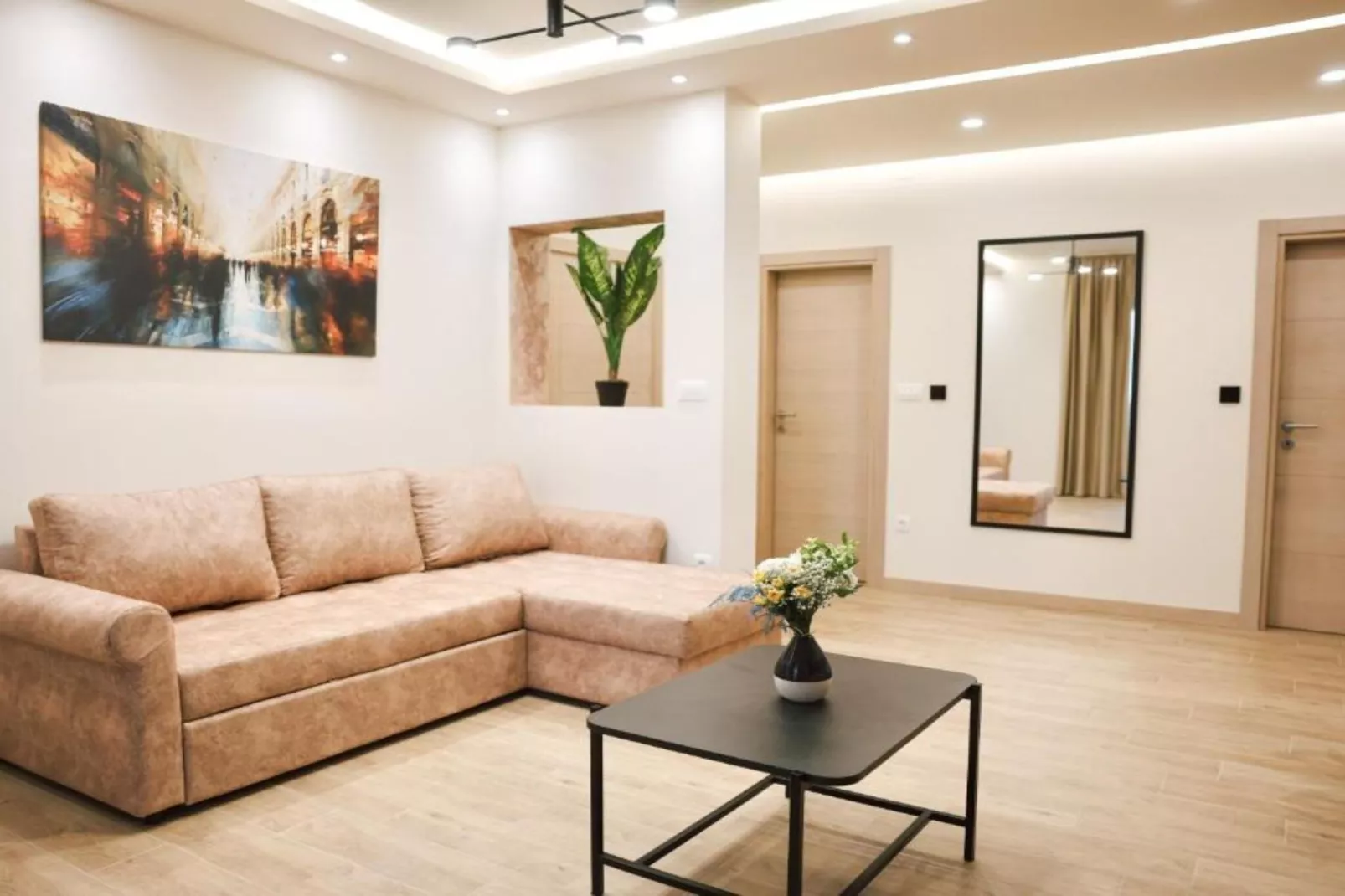 Stylish Apartment with Modern Elegance in Herceg Novi Area - Deluxe One Bedroom Apartment with Terrace-Wohnzimmer