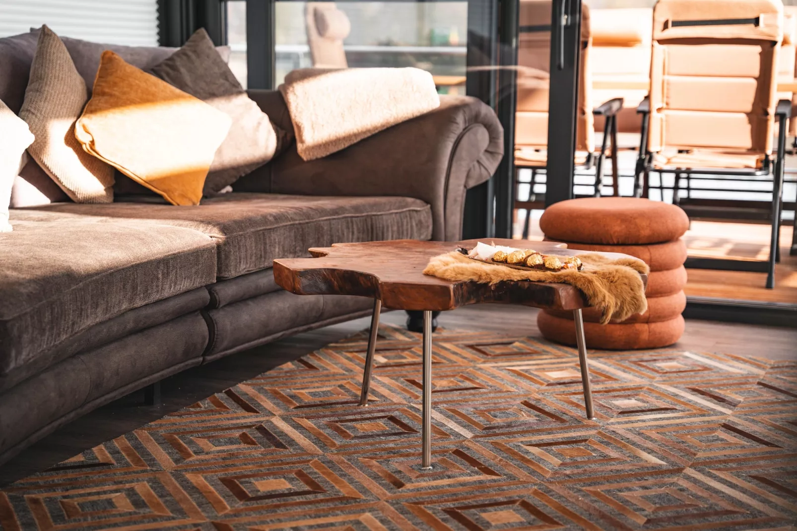 Hausboot in Höxter-Wohnzimmer