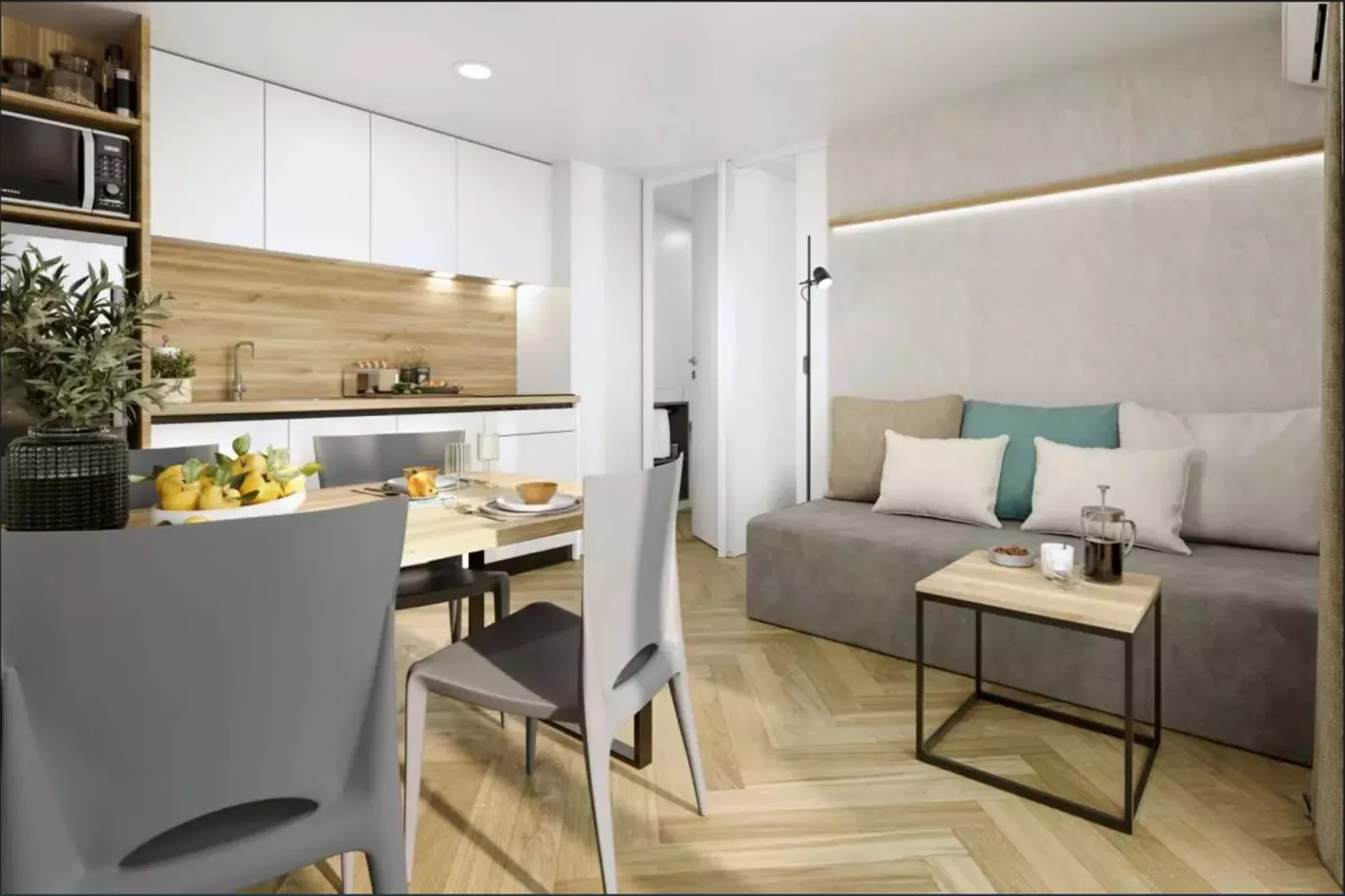 Mobile Homes Strasko Novalja Olive 34 qm für 5 Pers-Salon