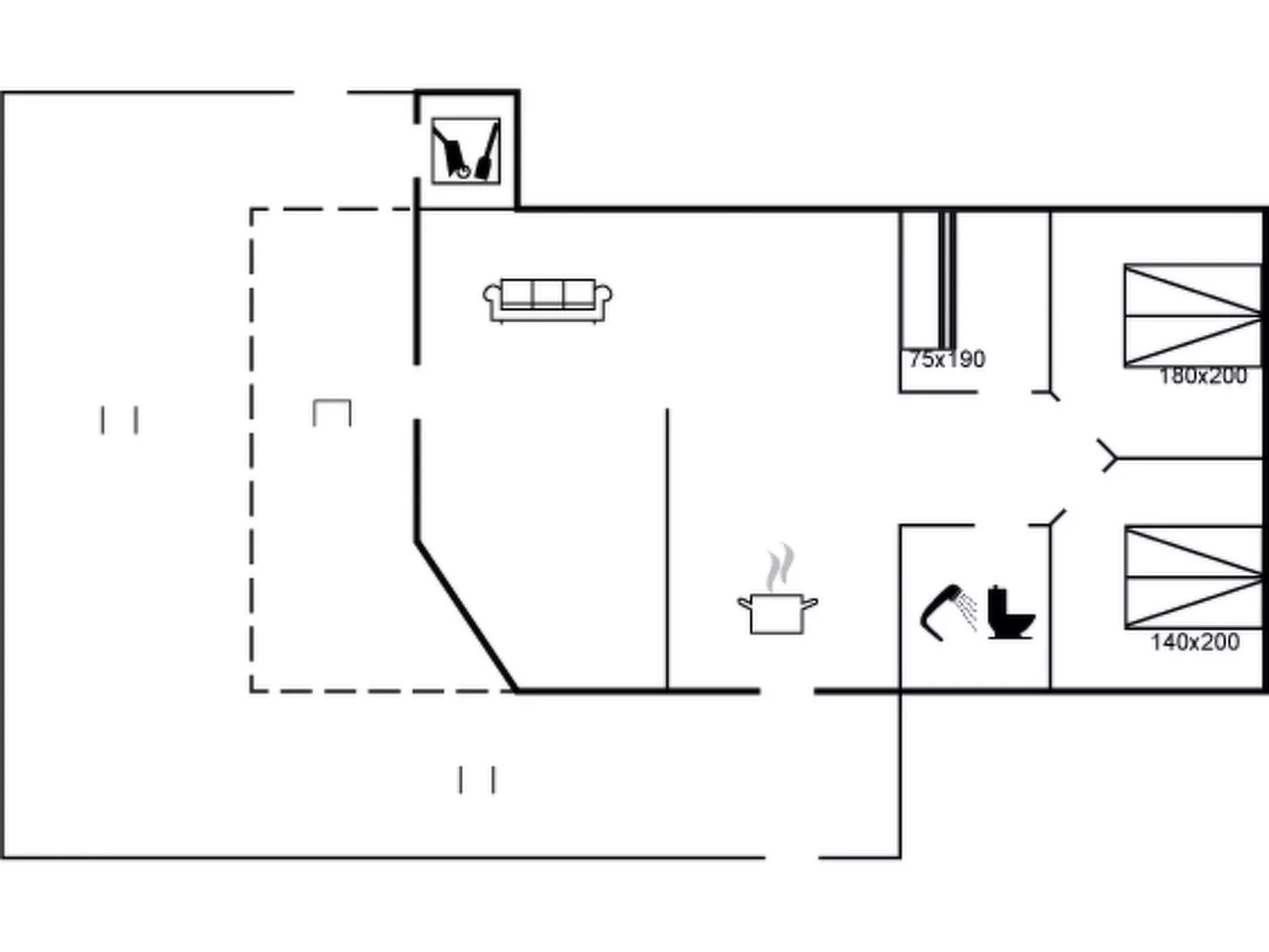 "Cassius" - 600m from the sea-Drinnen