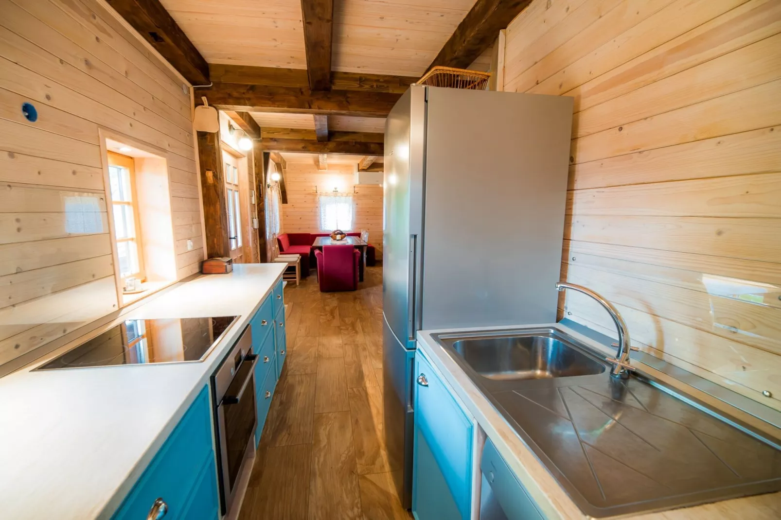 Serene Rustic Haven Holiday Home with Sauna - Two Bedroom Holiday Home with Sauna-Kitchen