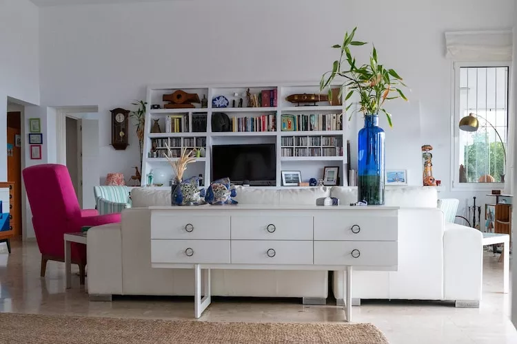 CT 385 AL - Faro's Soulrise Villa - Mojacar - Pool & Artistic Flair close to the Beach-Living room