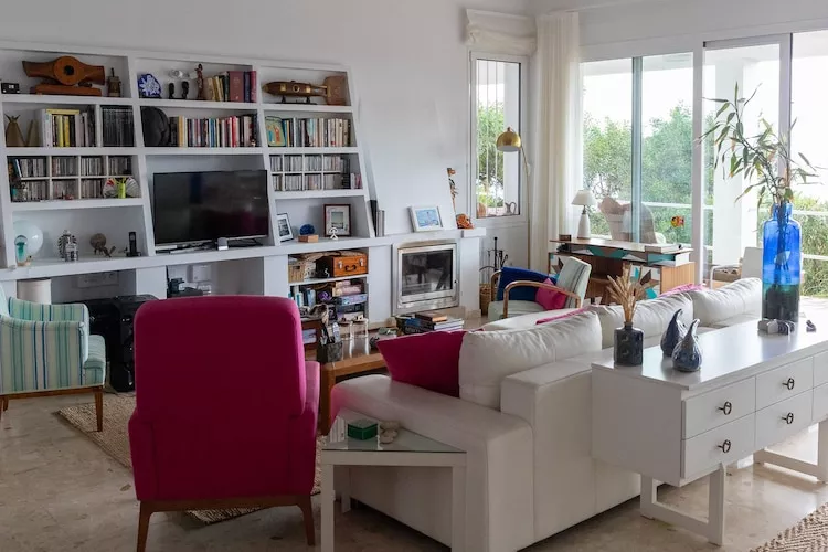 CT 385 AL - Faro's Soulrise Villa - Mojacar - Pool & Artistic Flair close to the Beach-Living room