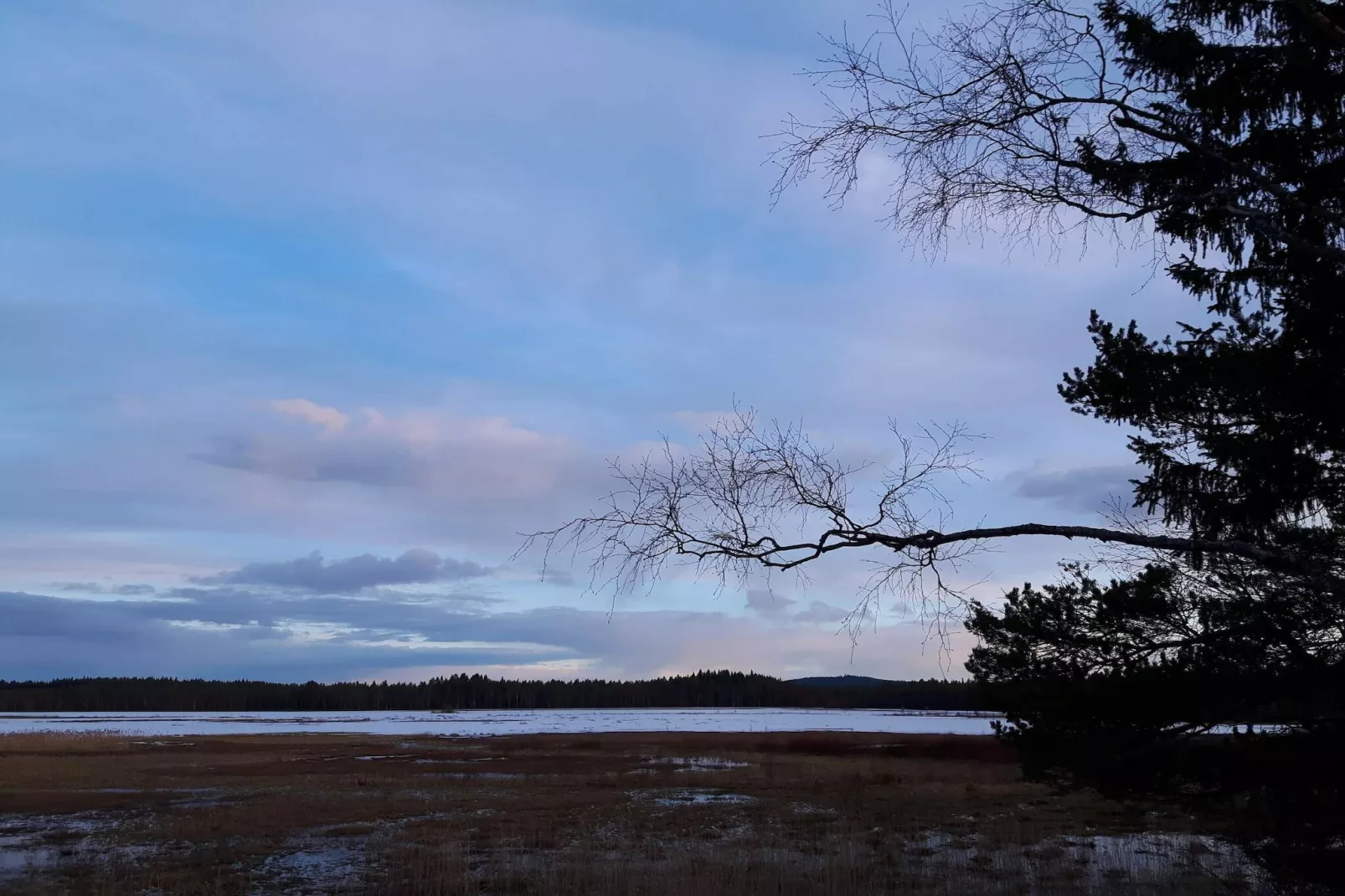 Rotes Bauernhaus in der Nähe von Forsheda-Wasserblick