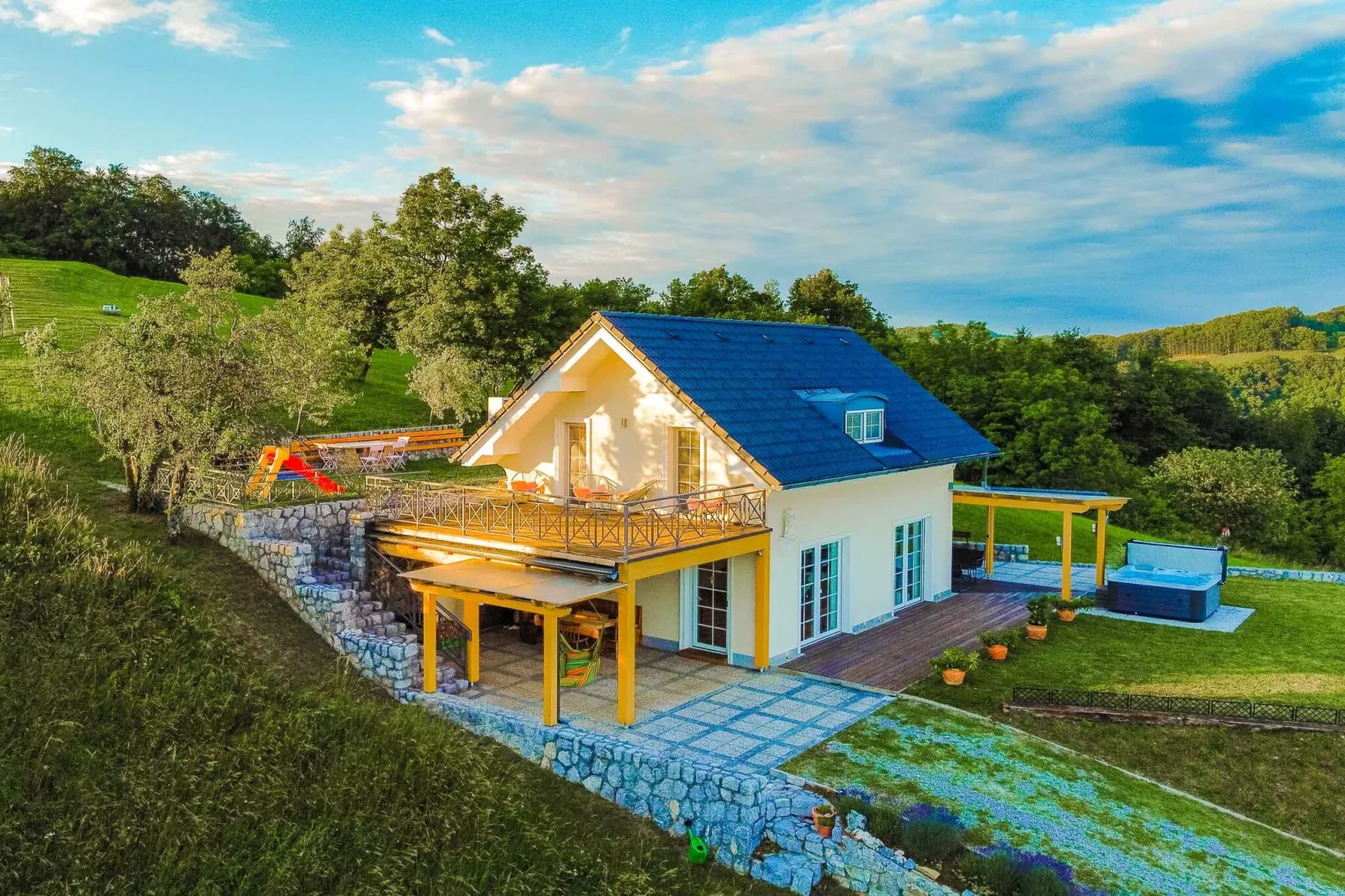 Secluded Escape Hilltop Villa with Hot-Tub - Two Bedroom Villa with Hot-Tub-Outdoor