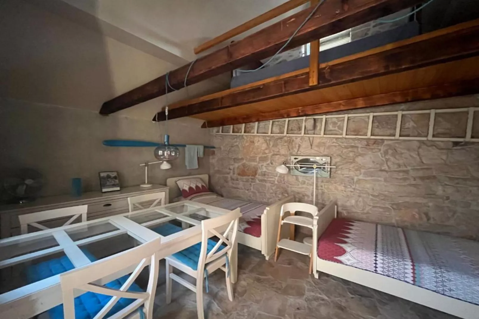 Romantic Stone House and Yard Near Stunning Beach - Two Bedroom Holiday Holiday Home  with  Patio and Terrace-Schlafzimmer