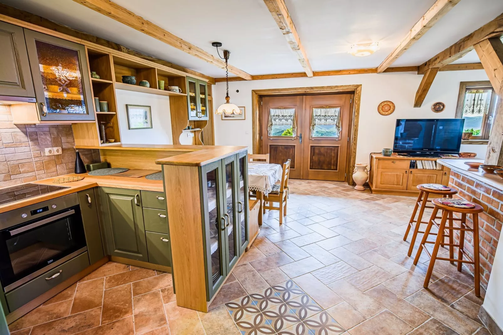 Hidden Authentic Haven Apartments - Two Bedroom Apartment with Balcony-Kitchen