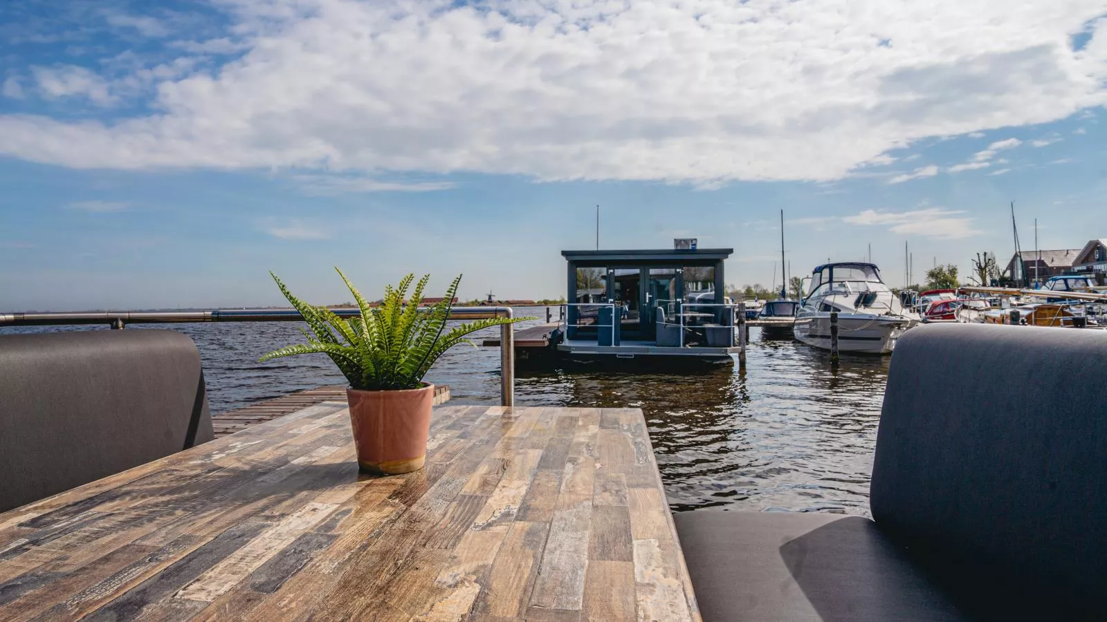 Tiny houseboat Uitgeest I-View in summer