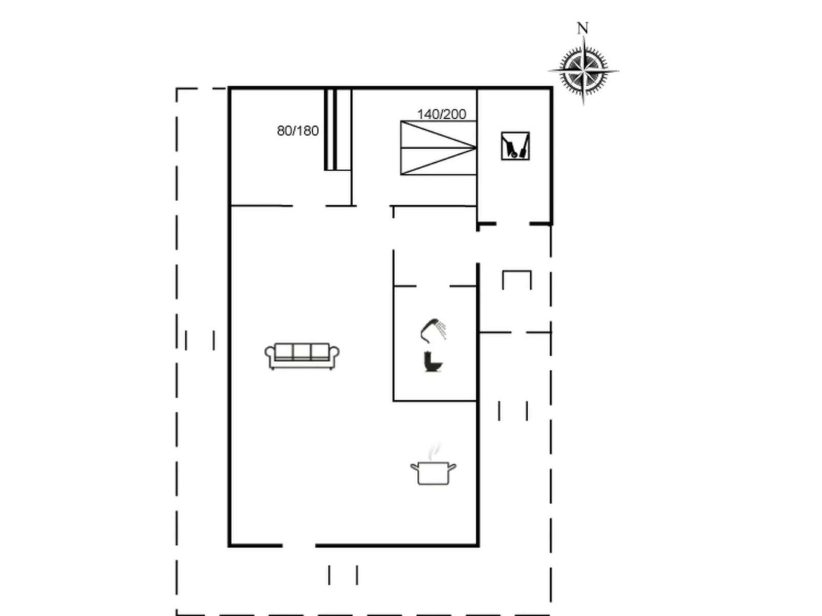 "Jerk" - 250m from the sea-Inside