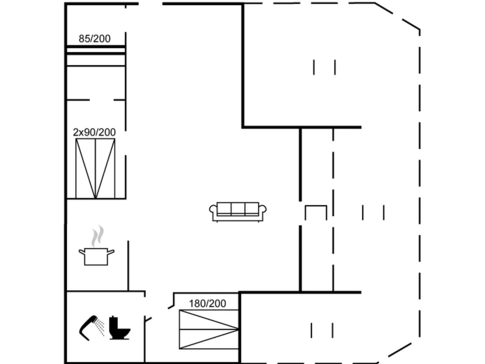 "Sporgh" - 100m from the sea-Dedans