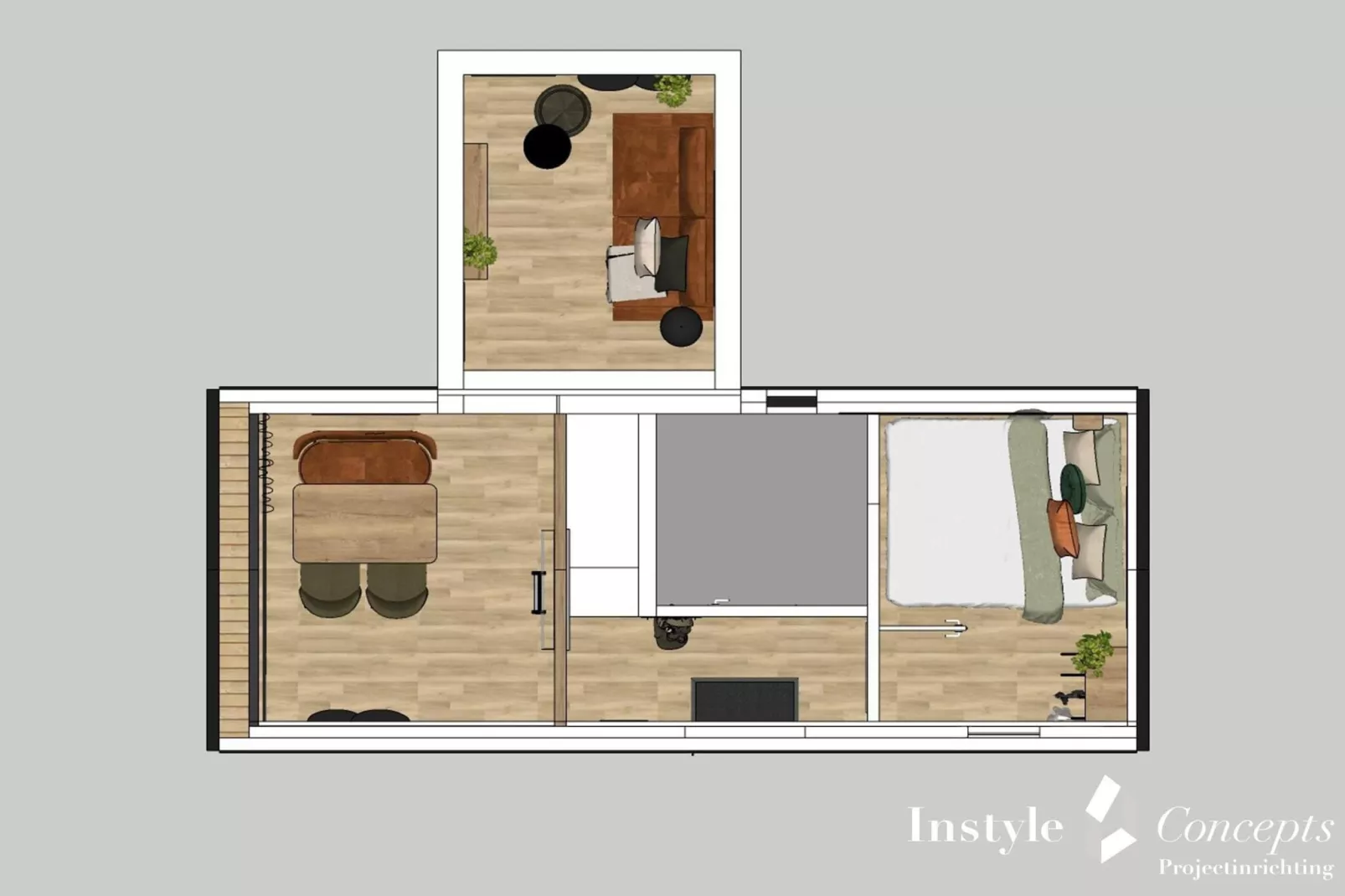 Tiny house XL | 2-4 persoons-Plan