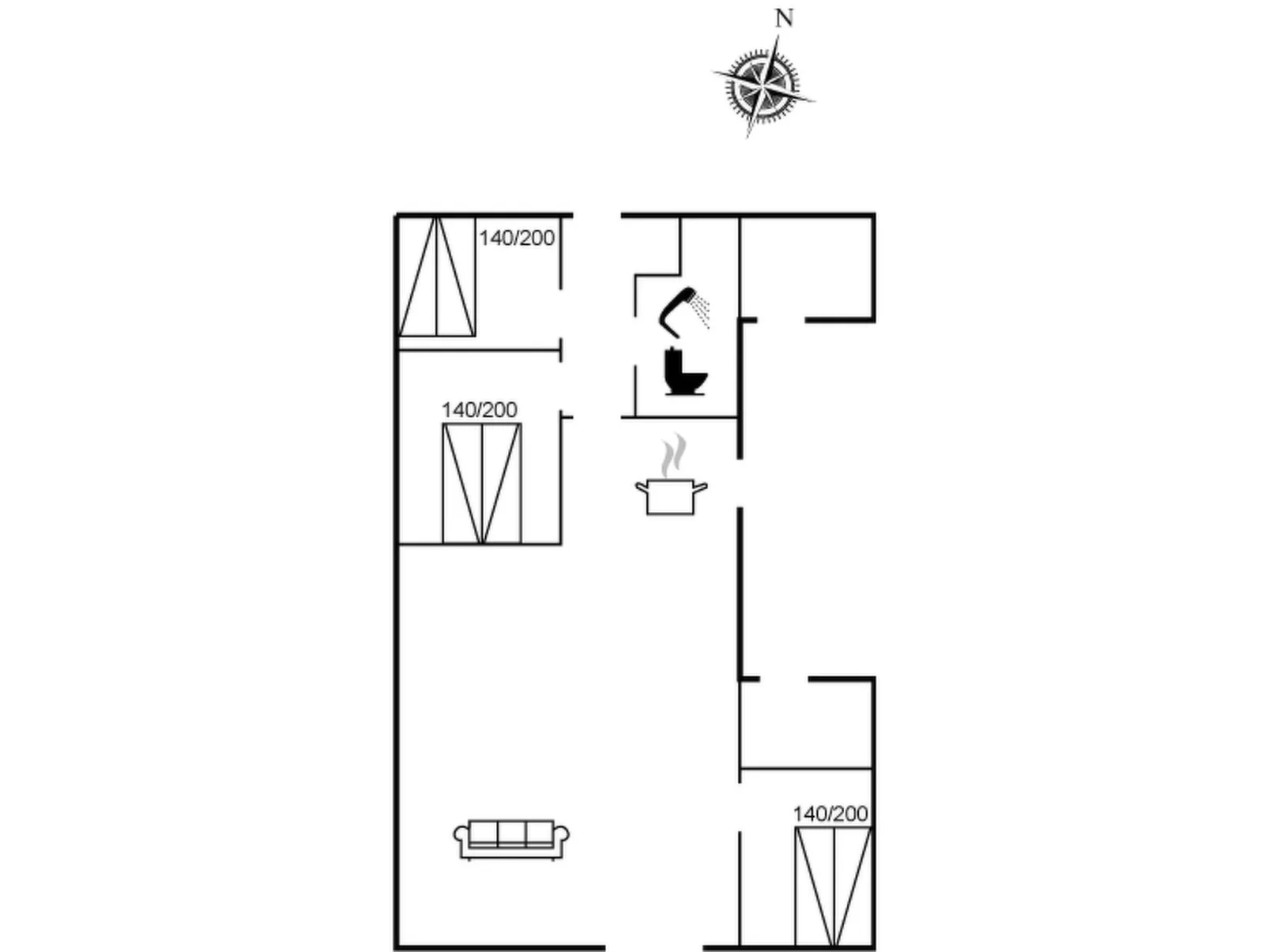 "Asser" - 400m from the sea-Drinnen