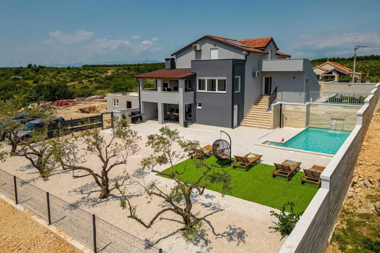 Villa Pezer with heated pool & sauna-Extérieur été