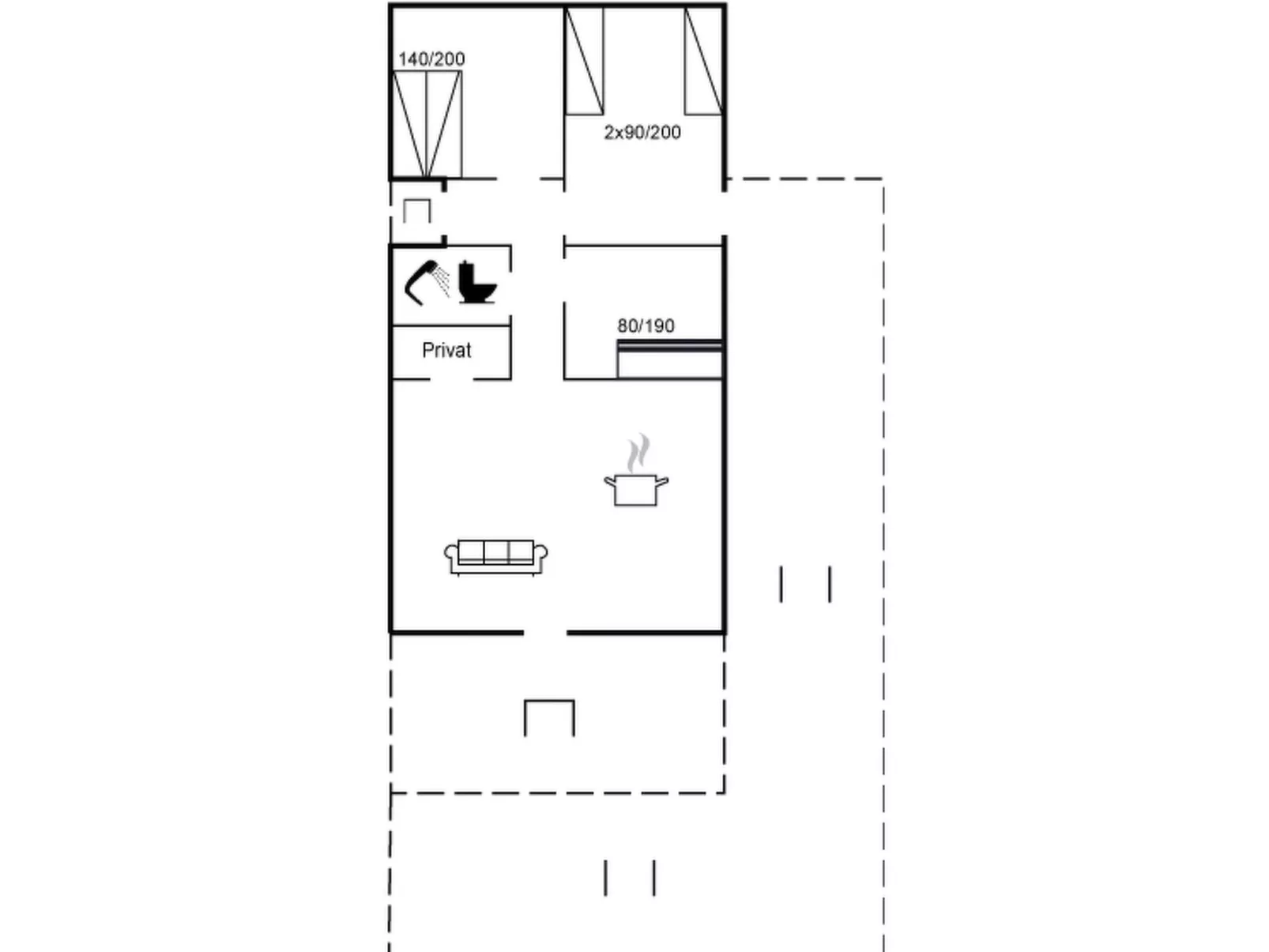 "Mile" - 260m from the sea-Inside