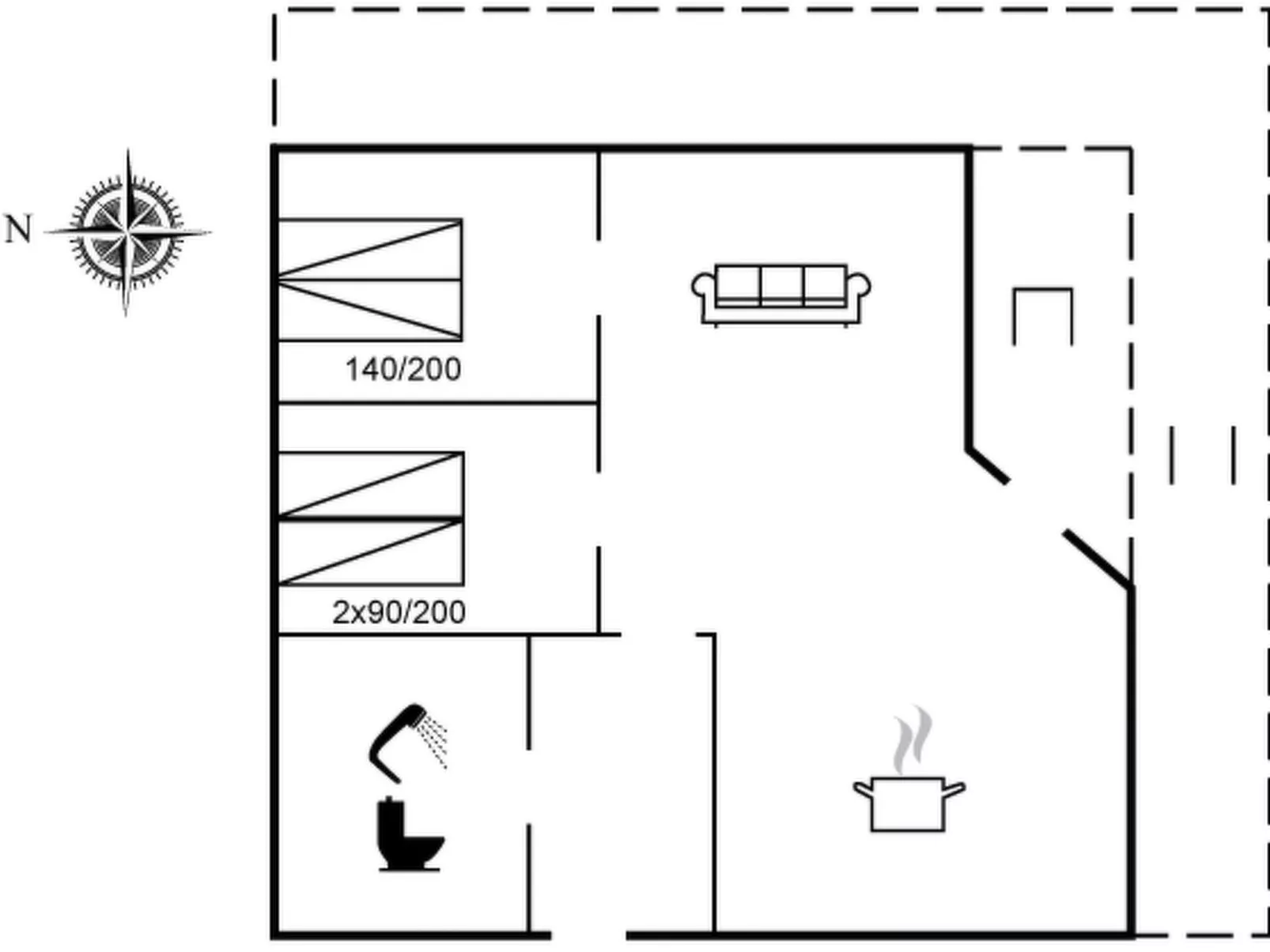 "Helga" - 100m from the sea-Drinnen