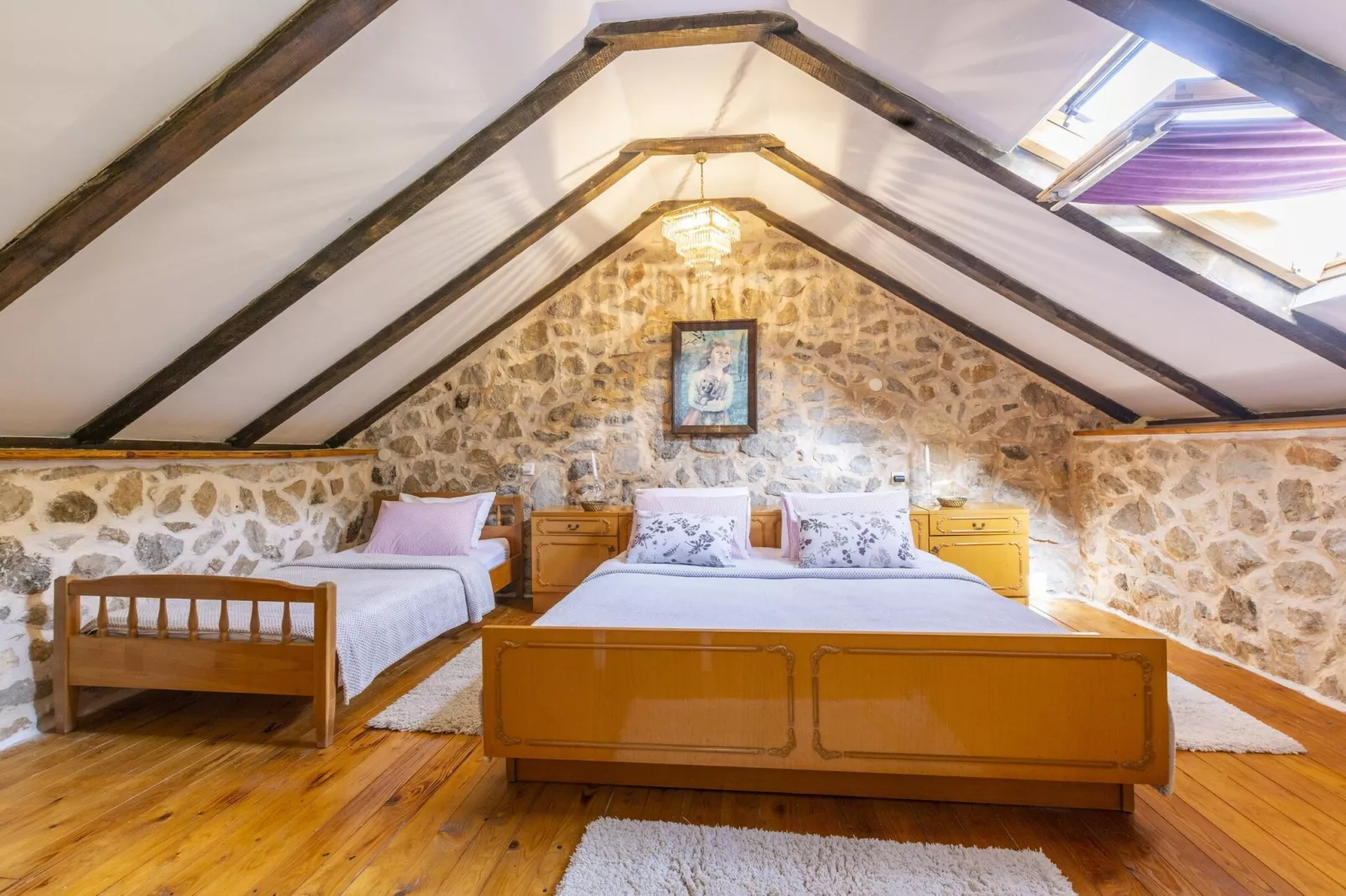 Rustical Resort Kokorići with Shared Outdoor Swimming Pool - One Bedroom Apartment with Terrace-Schlafzimmer