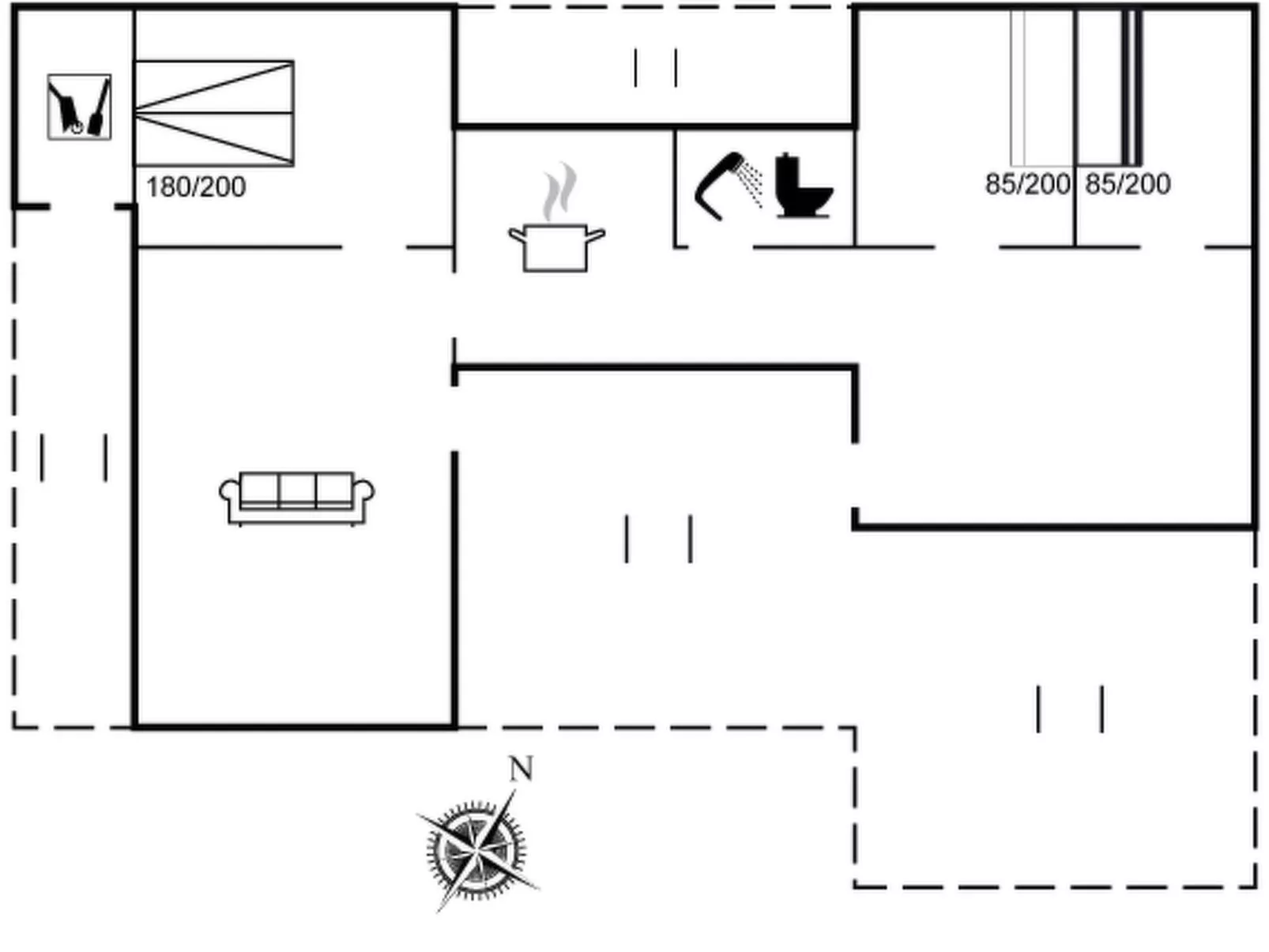 "Nore" - 350m from the sea-Inside