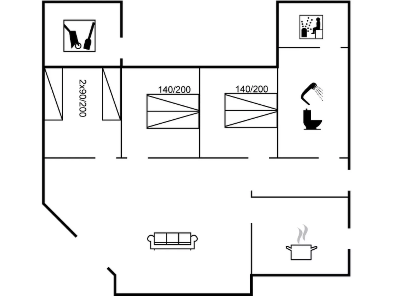 "Konrad" - 400m from the sea-Drinnen