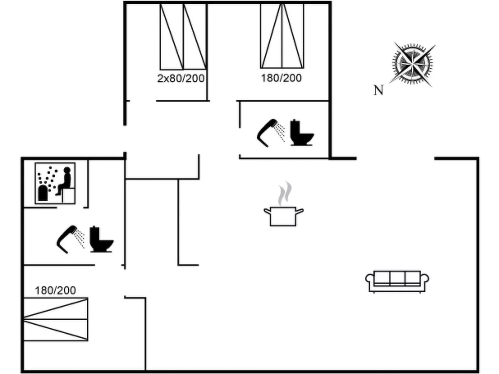 "Merete" - 900m from the sea-Drinnen