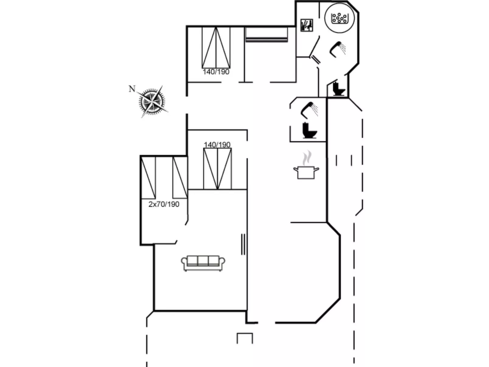 "Unto" - 100m from the sea-Dedans