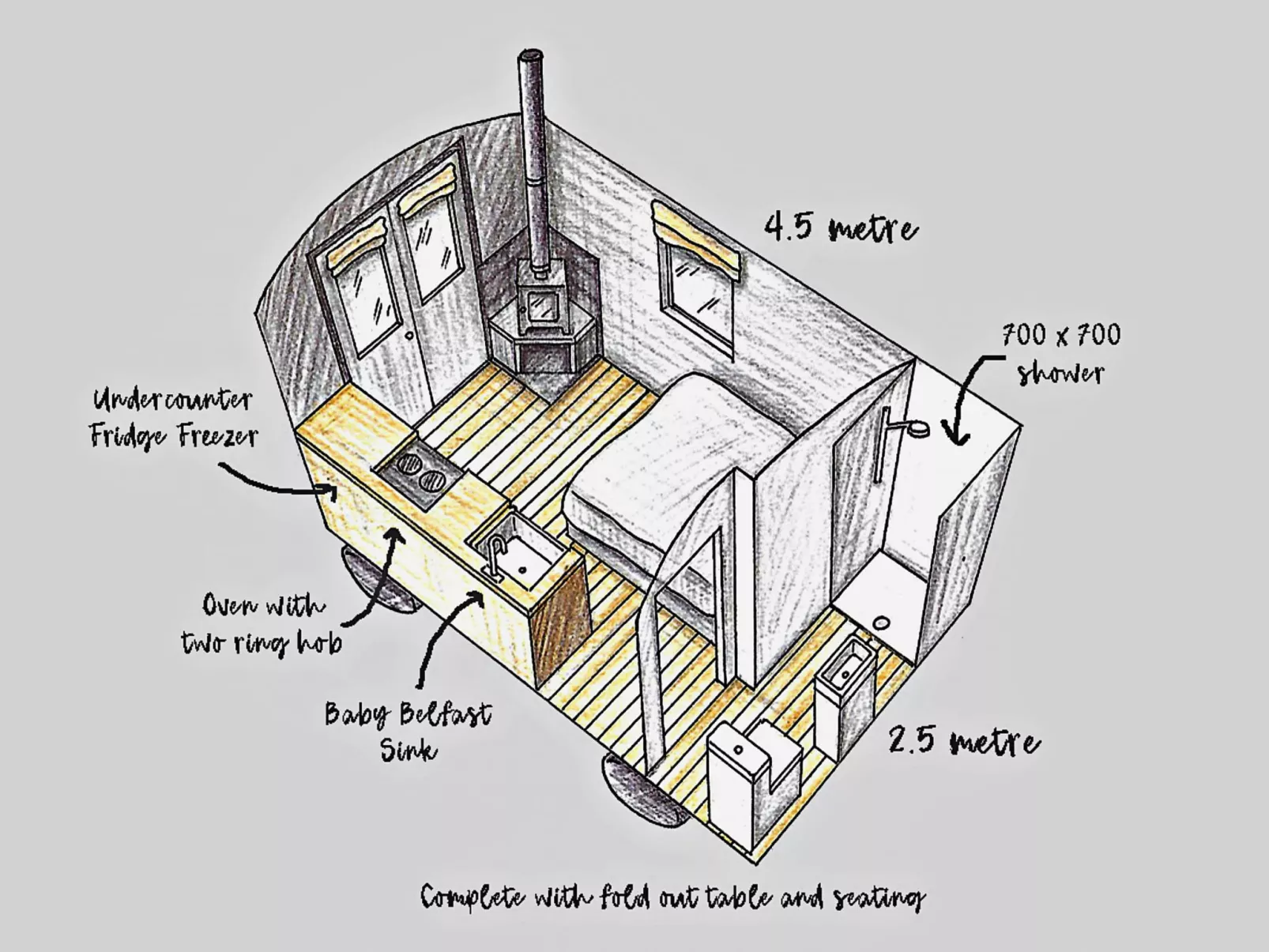 'Elen' Gypsy Hut-Dedans