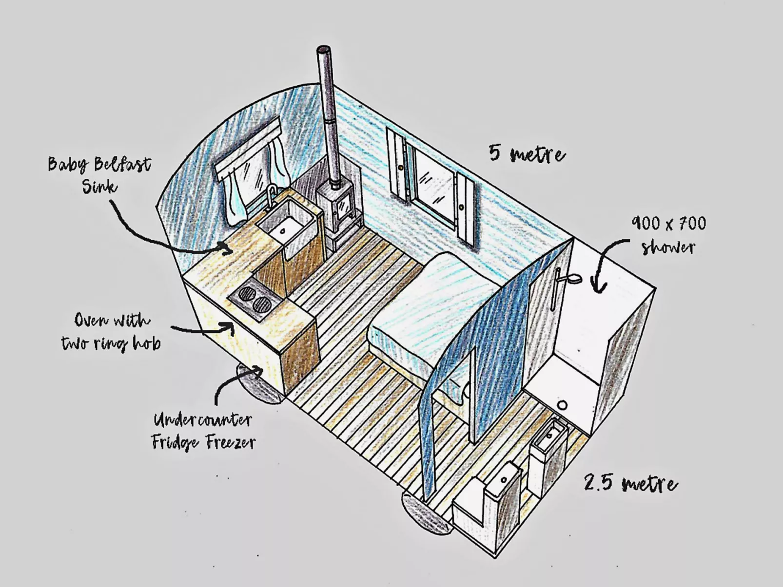 'Susanna' Poachers Hut-Dedans