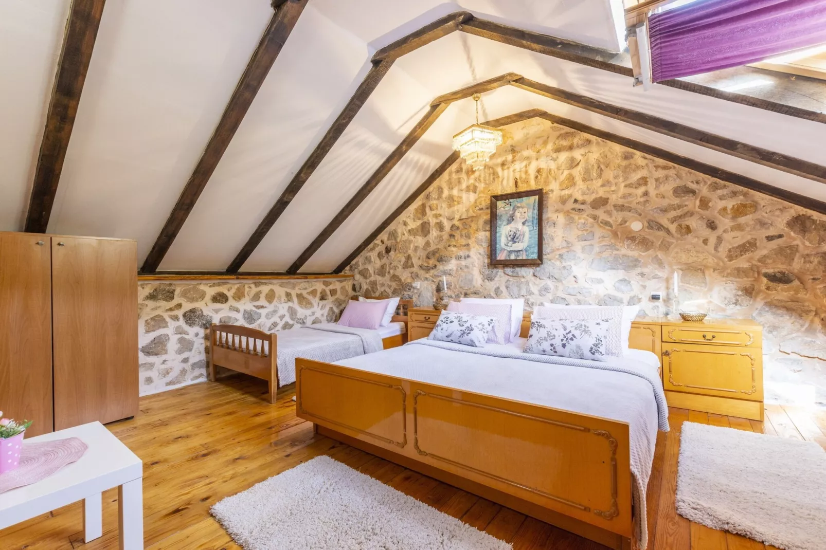 Rustical Resort Kokorići with Shared Outdoor Swimming Pool - One Bedroom Apartment with Terrace-Schlafzimmer