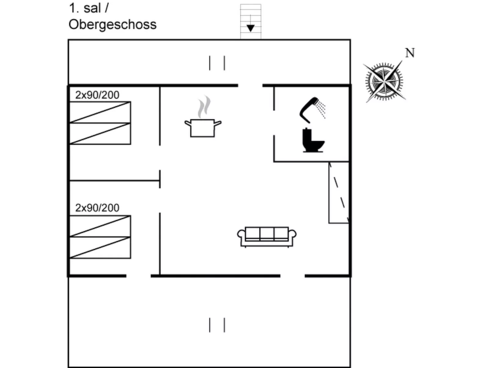 "Hermann" - 100m from the sea-Inside