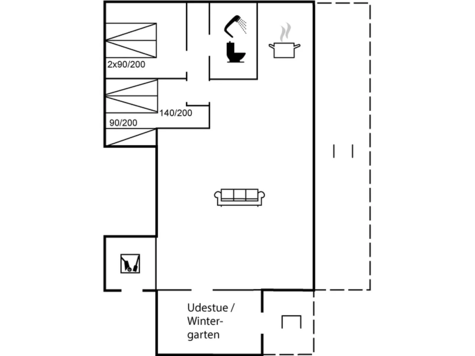 "Gunward" - 1.5km from the sea-Inside