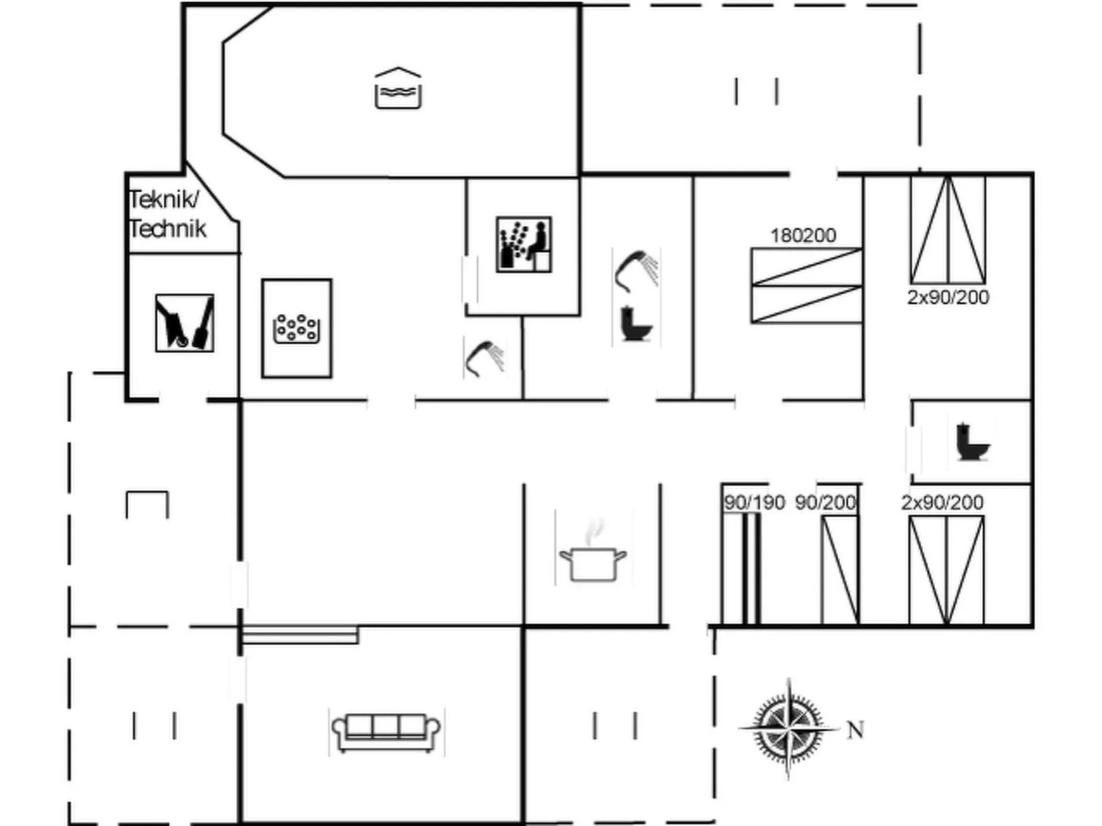 "Ewy" - 300m from the sea-Dedans